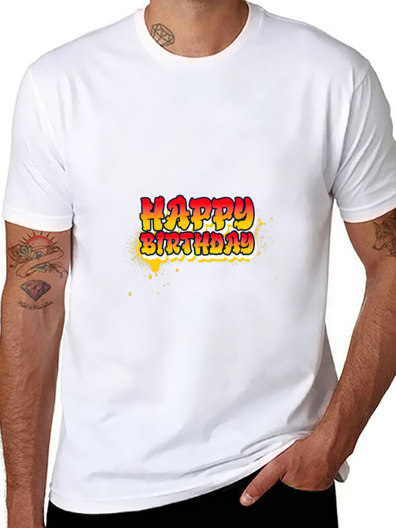 Happy Birthday Graphic Tee - Black