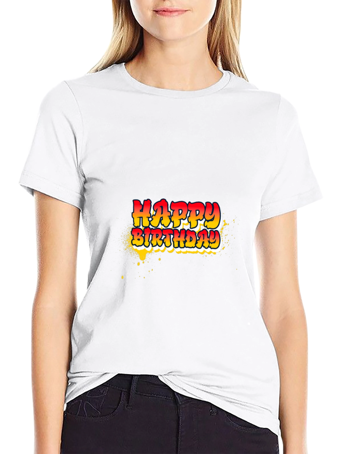 Happy Birthday Graphic Tee - Black