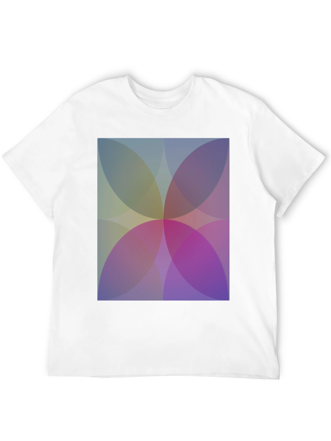 Abstract Overlapping Circles Graphic Black T-Shirt