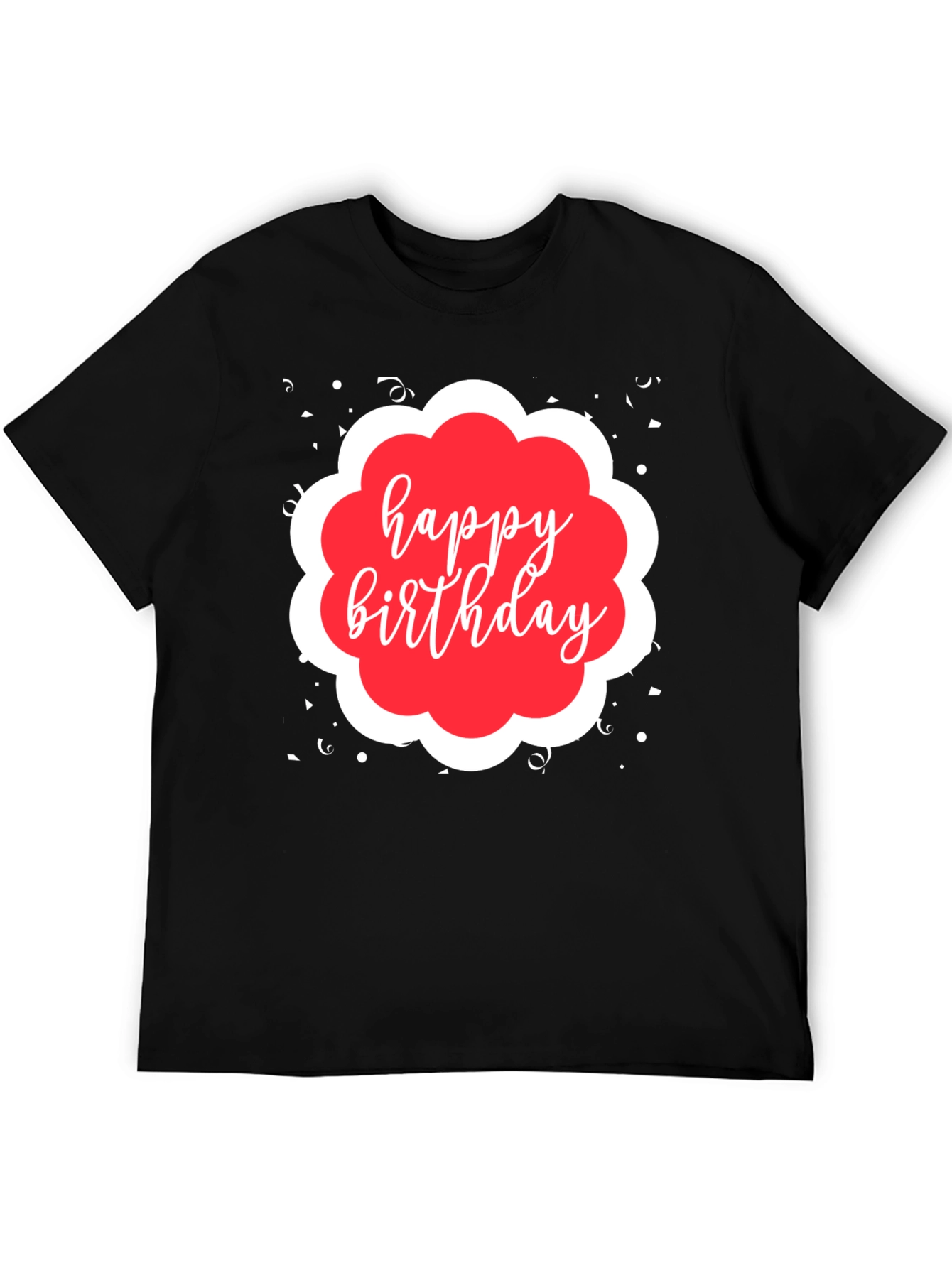 Happy Birthday Black Graphic T-Shirt