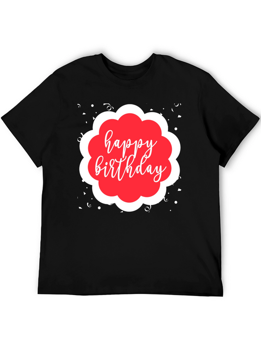 Happy Birthday Black Graphic T-Shirt