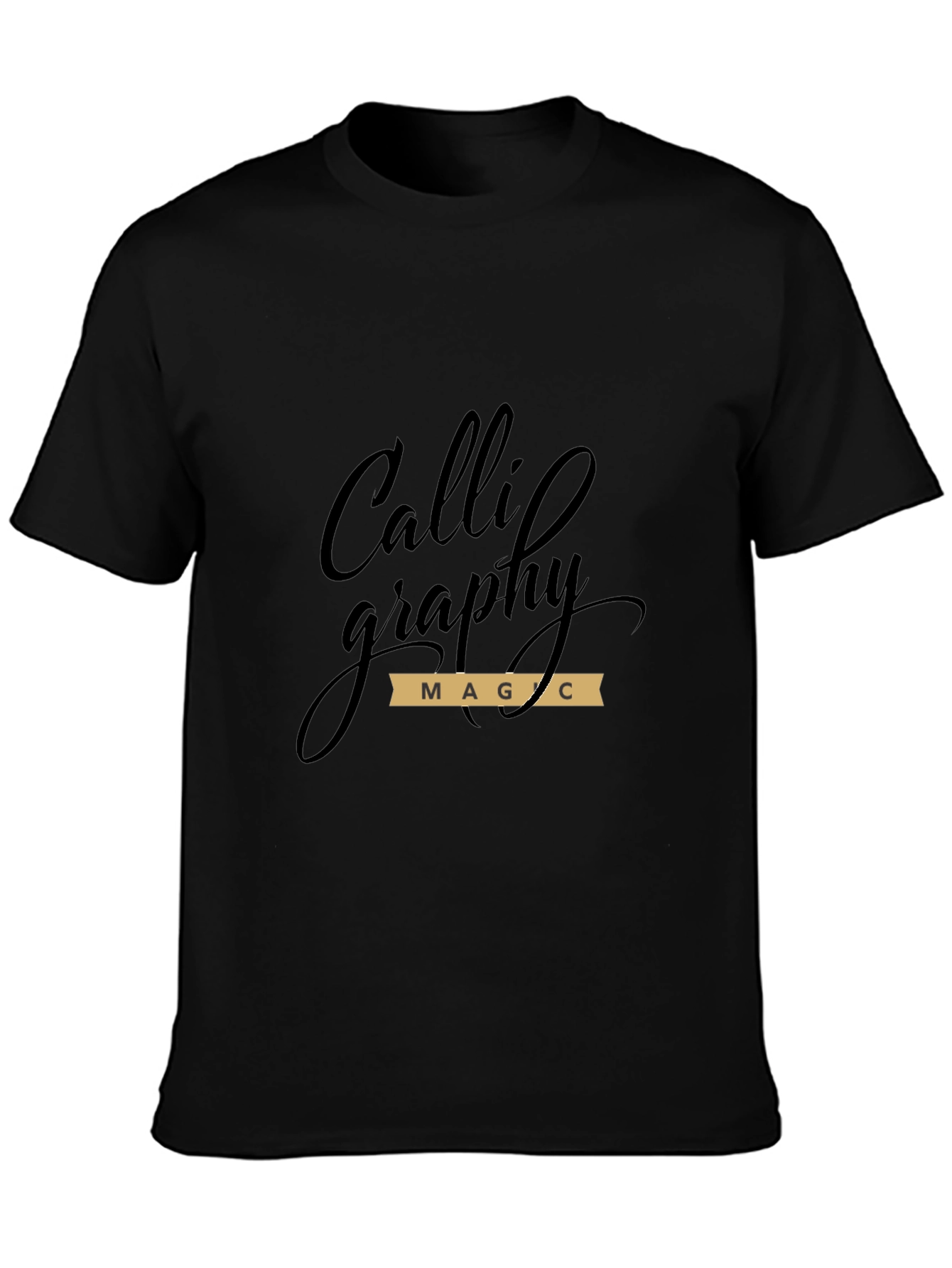 Calligraphy Magic Black Graphic T-Shirt
