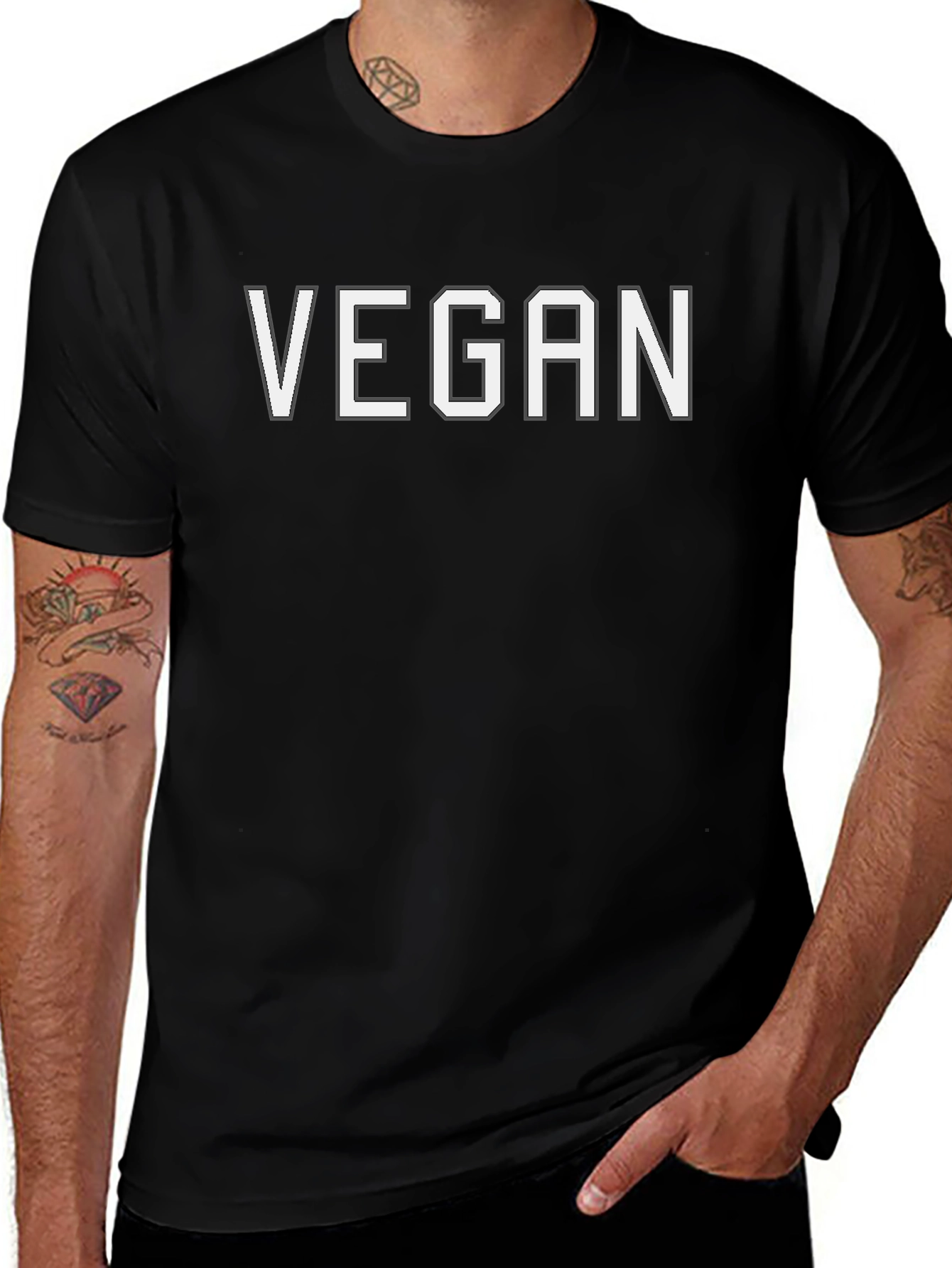 Vegan Statement T-Shirt - Black Bold Comfortable