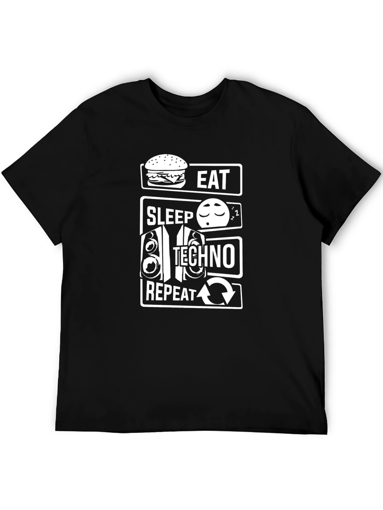 Eat Sleep Techno Repeat Graphic T-Shirt