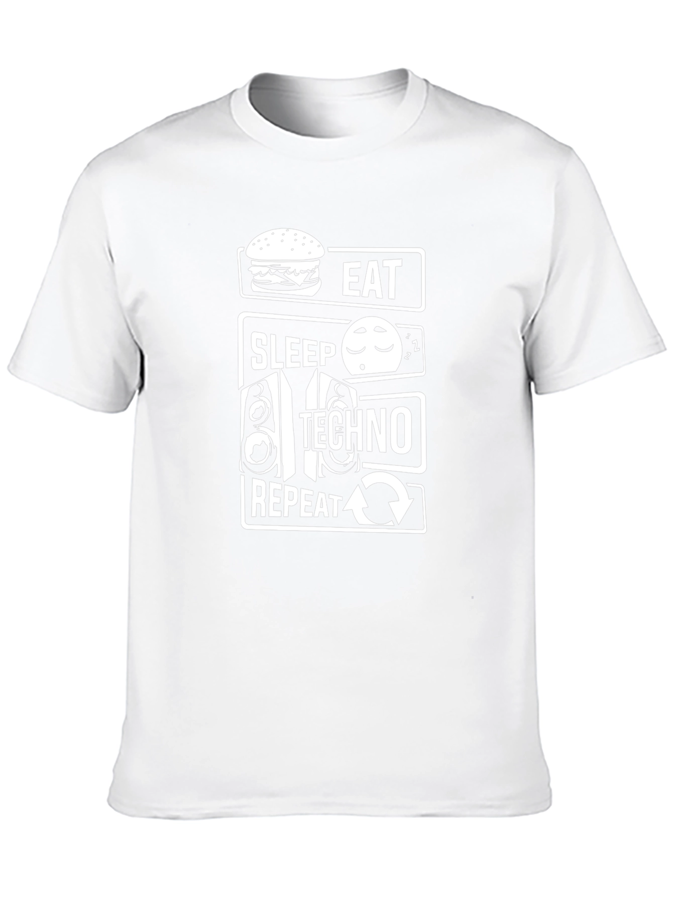 Eat Sleep Techno Repeat Graphic T-Shirt