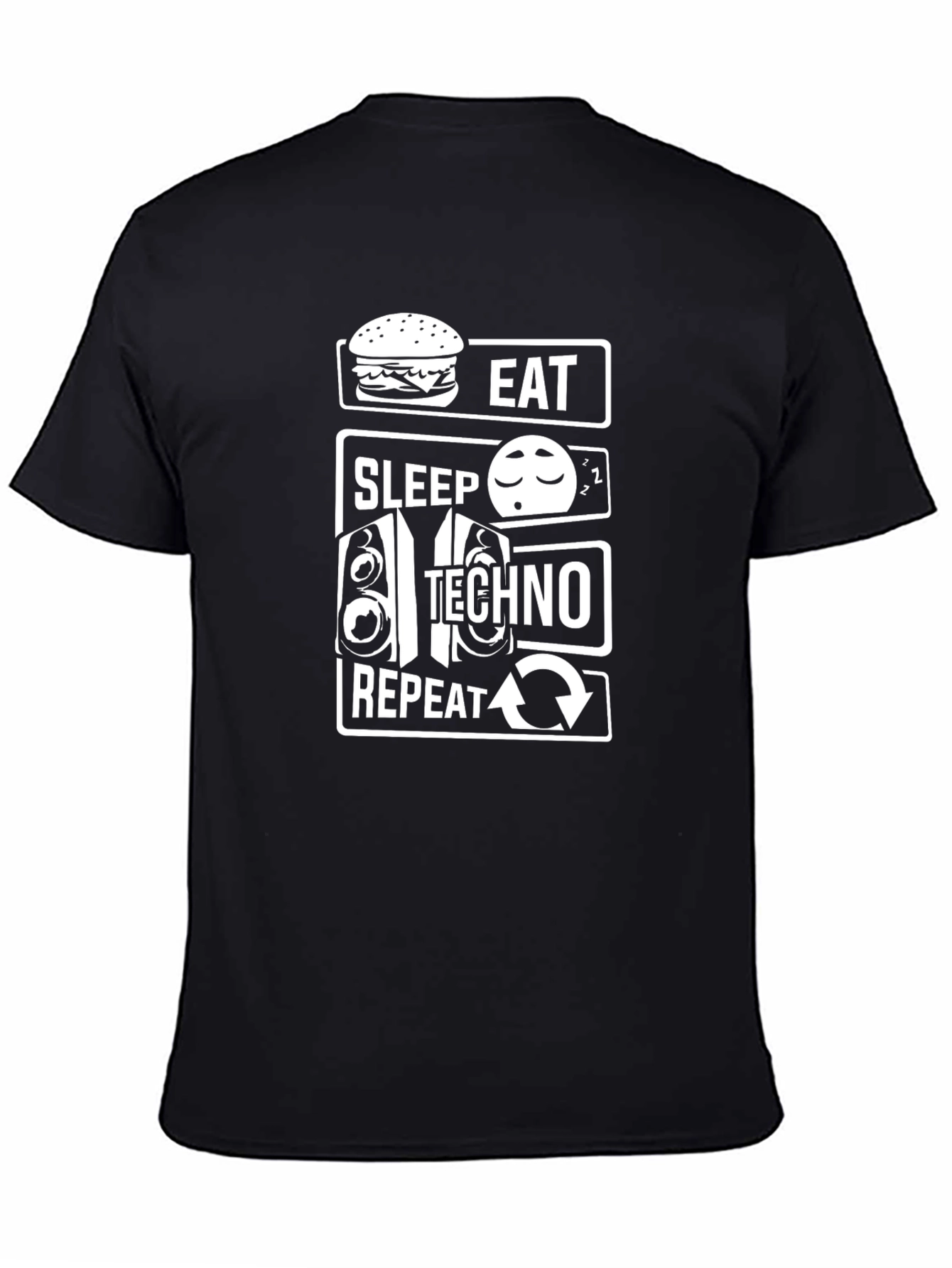 Eat Sleep Techno Repeat Graphic T-Shirt