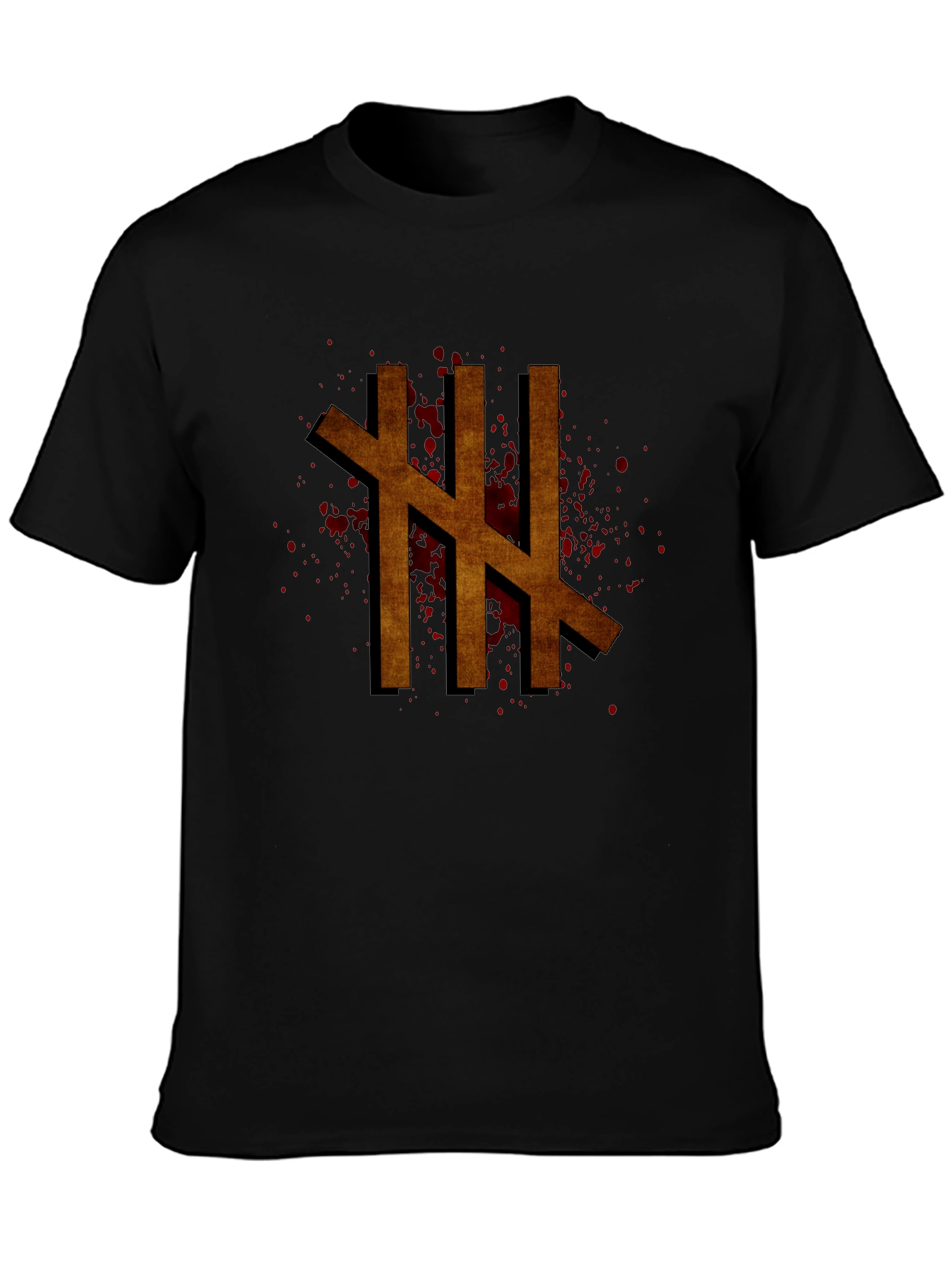Mens Black T-Shirt with Rune Graphic