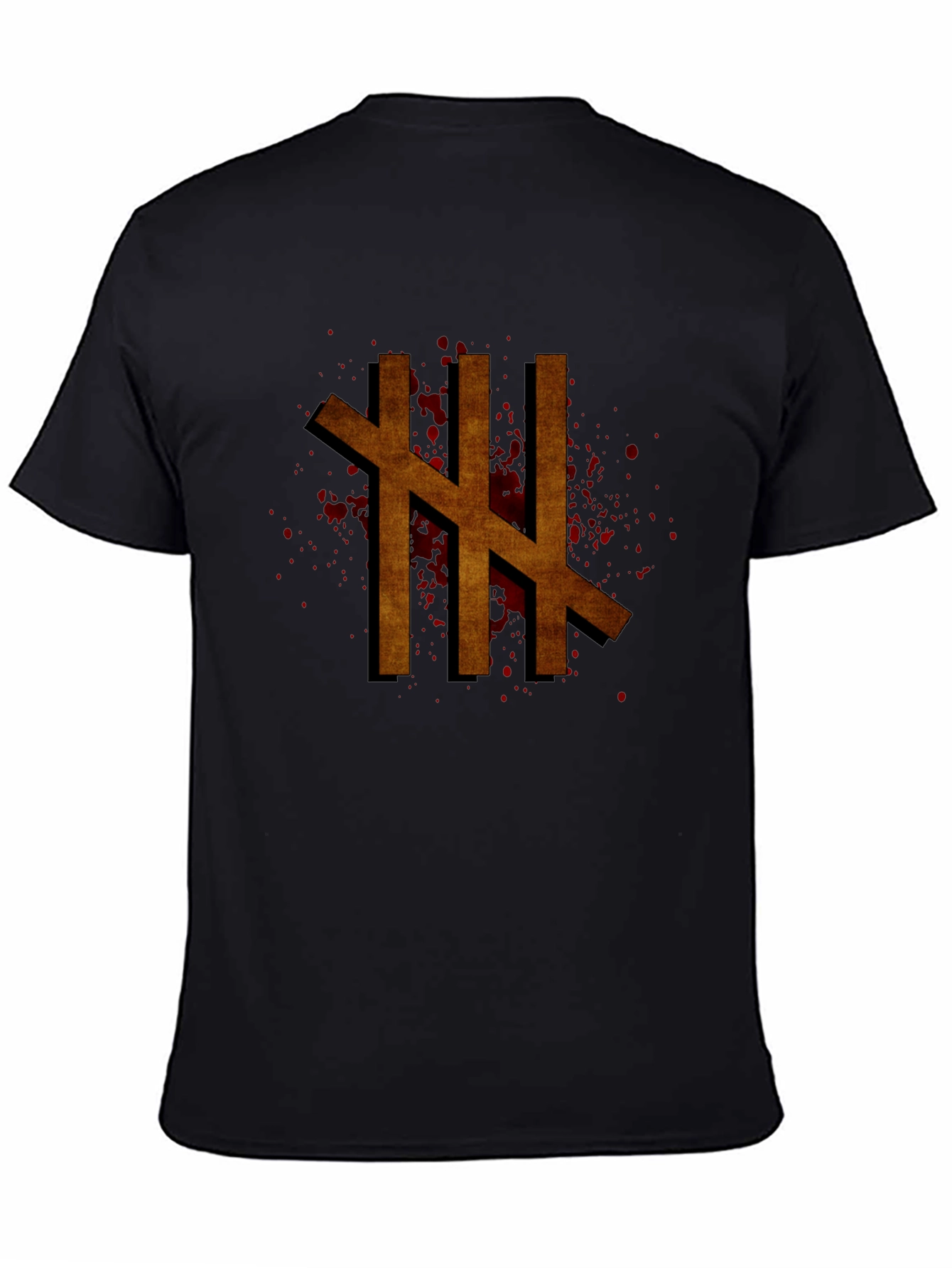 Mens Black T-Shirt with Rune Graphic