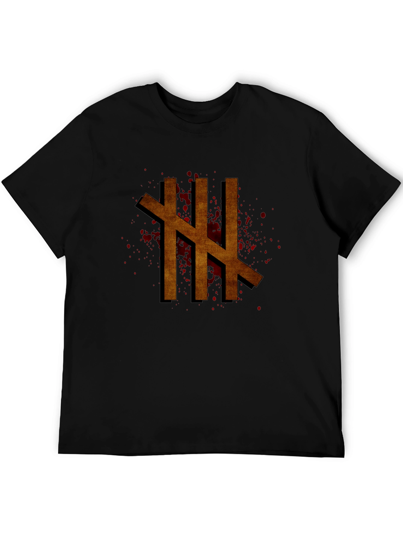 Mens Black T-Shirt with Rune Graphic