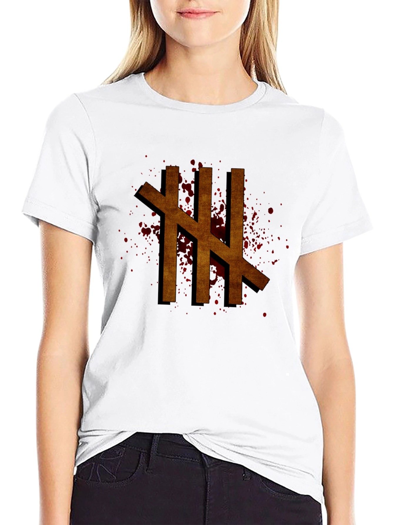 Mens Black T-Shirt with Rune Graphic