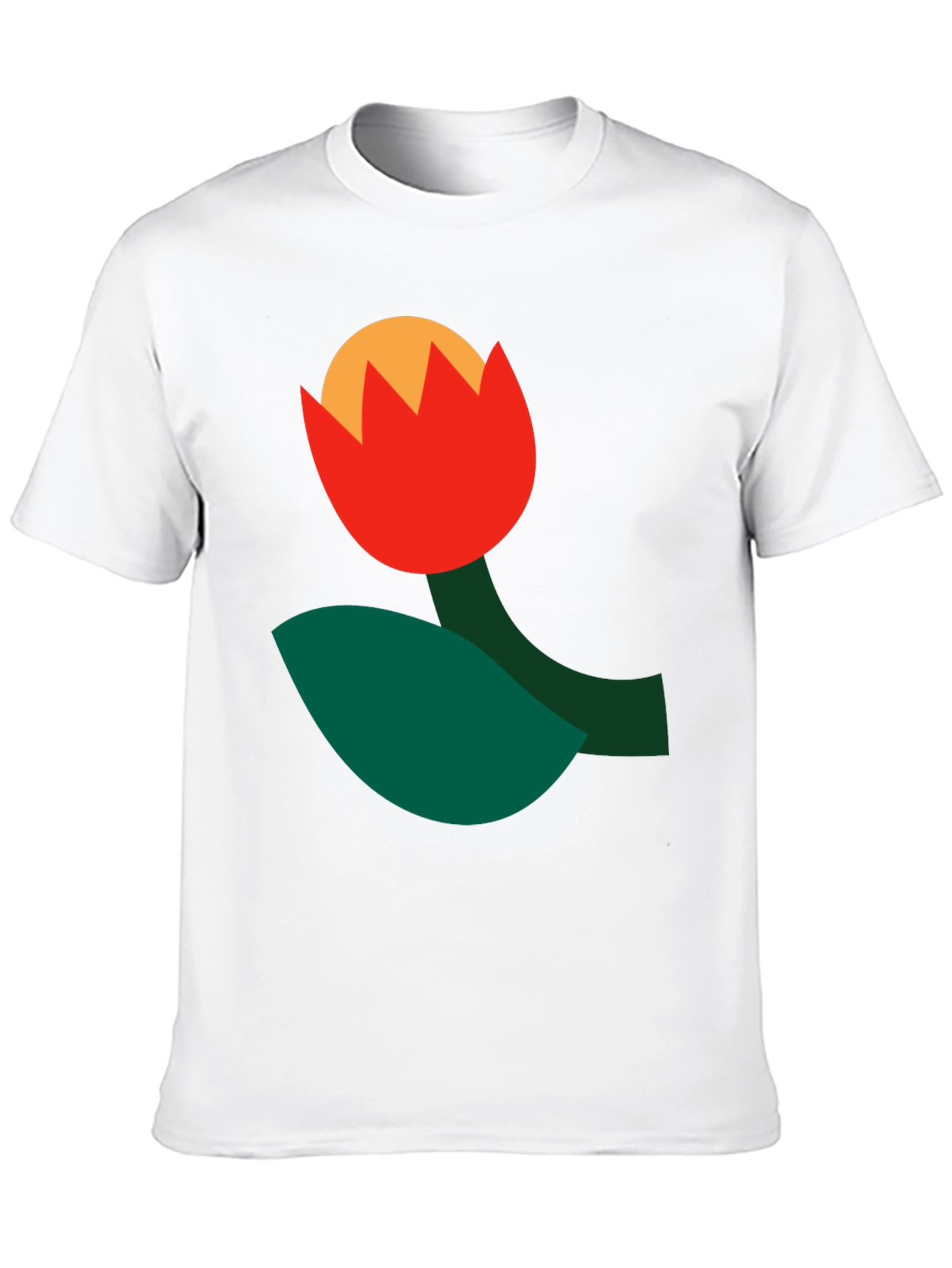 Abstract Flower Graphic Tee - Black