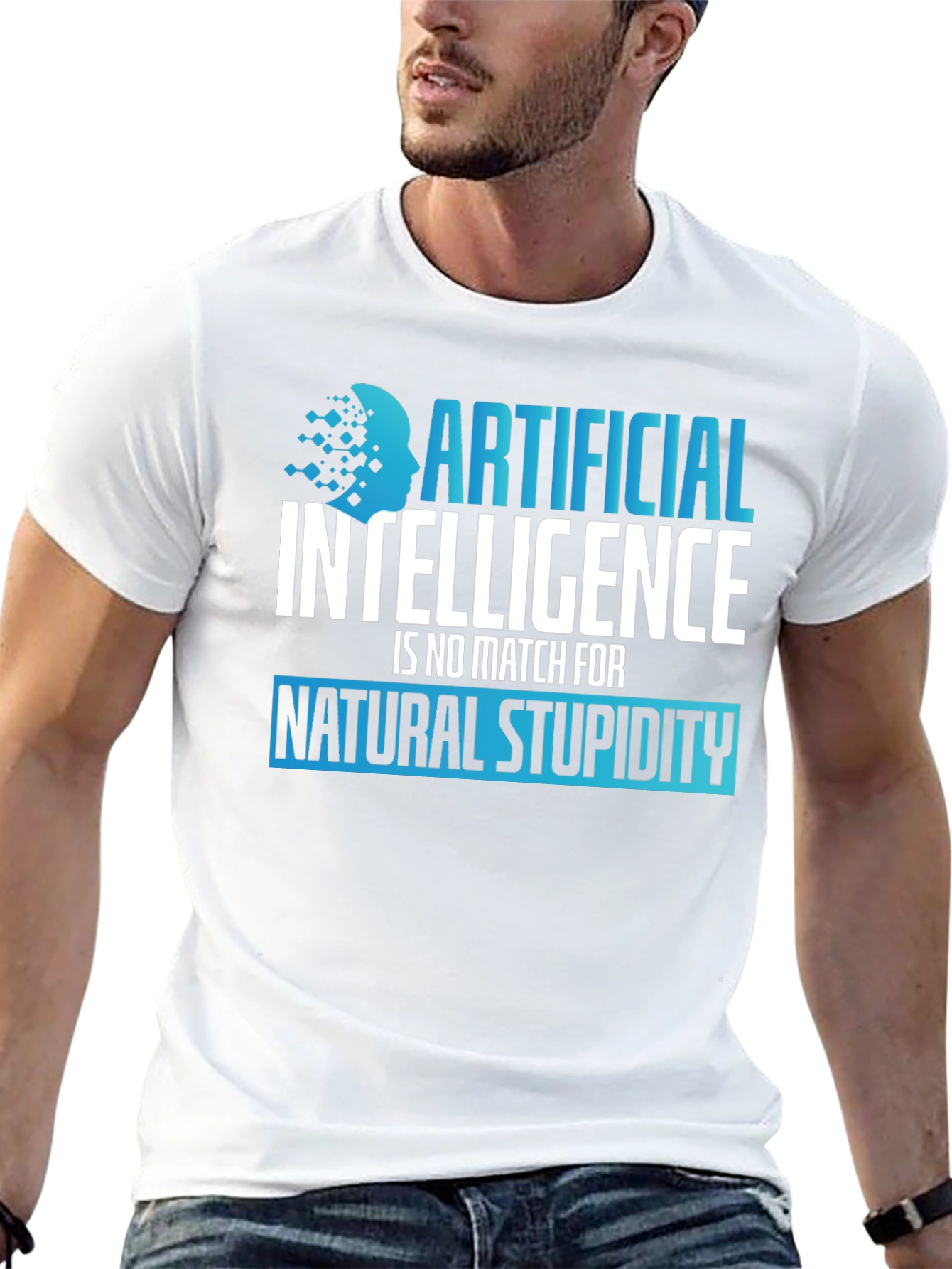 AI vs Stupidity Graphic T-Shirt