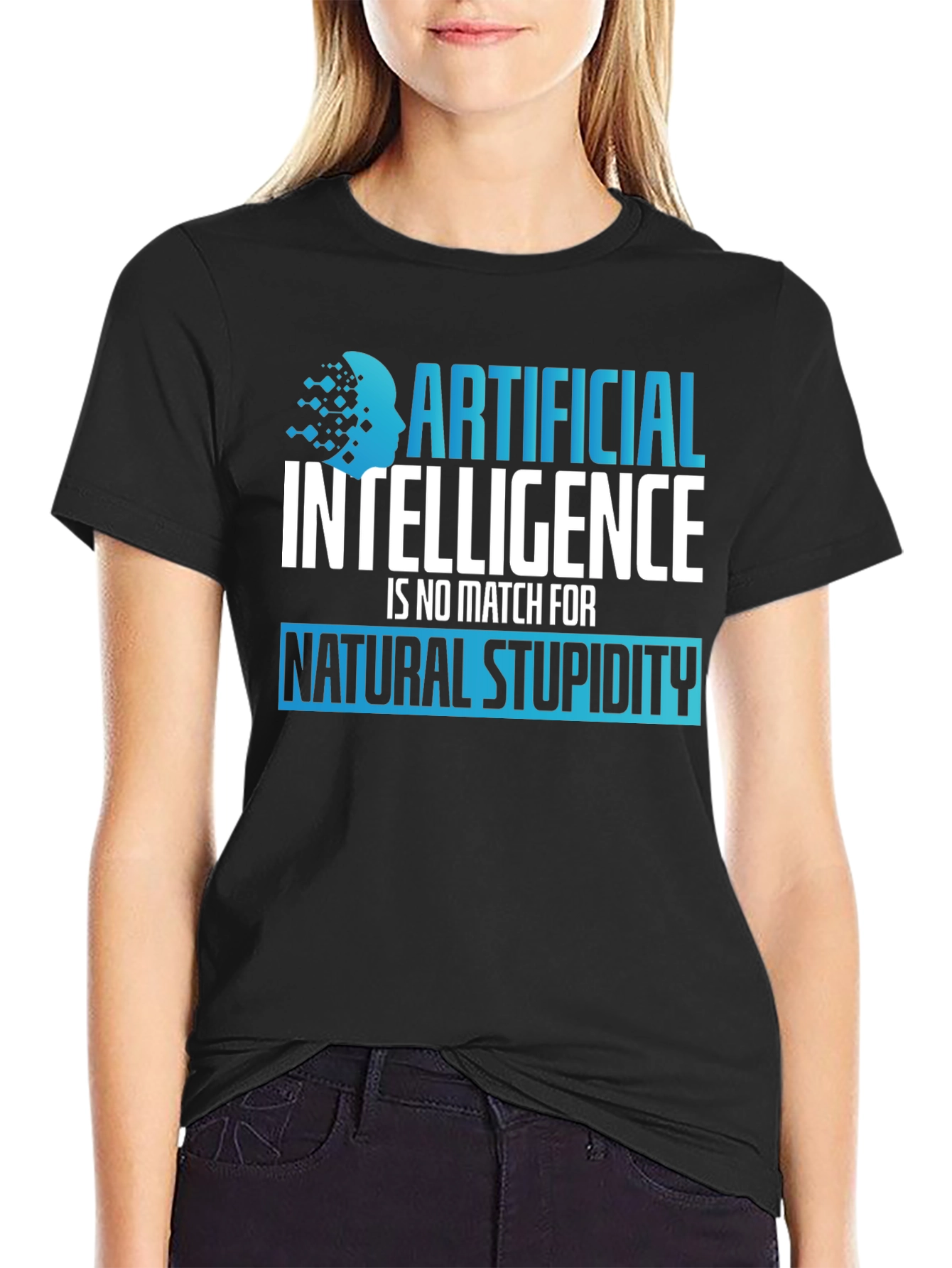 AI vs Stupidity Graphic T-Shirt