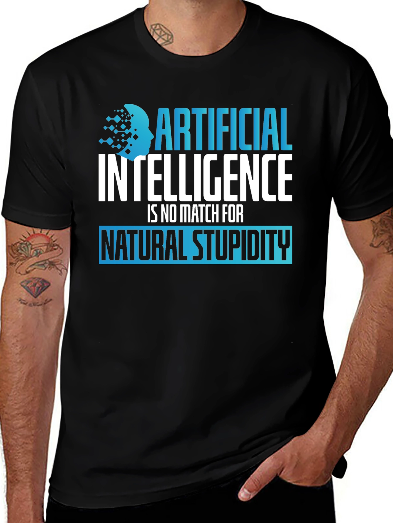 AI vs Stupidity Graphic T-Shirt