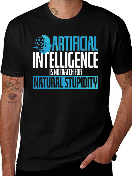 AI vs Stupidity Graphic T-Shirt