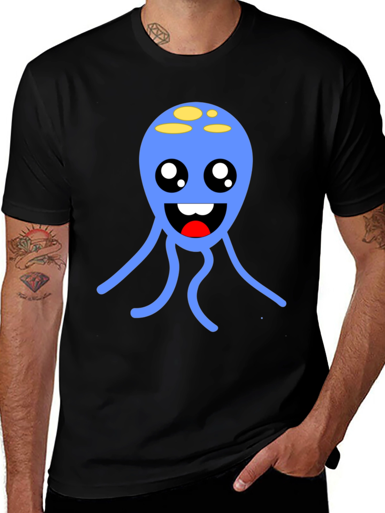 Cute Blue Alien T-Shirt - Soft Cotton Graphic Tee