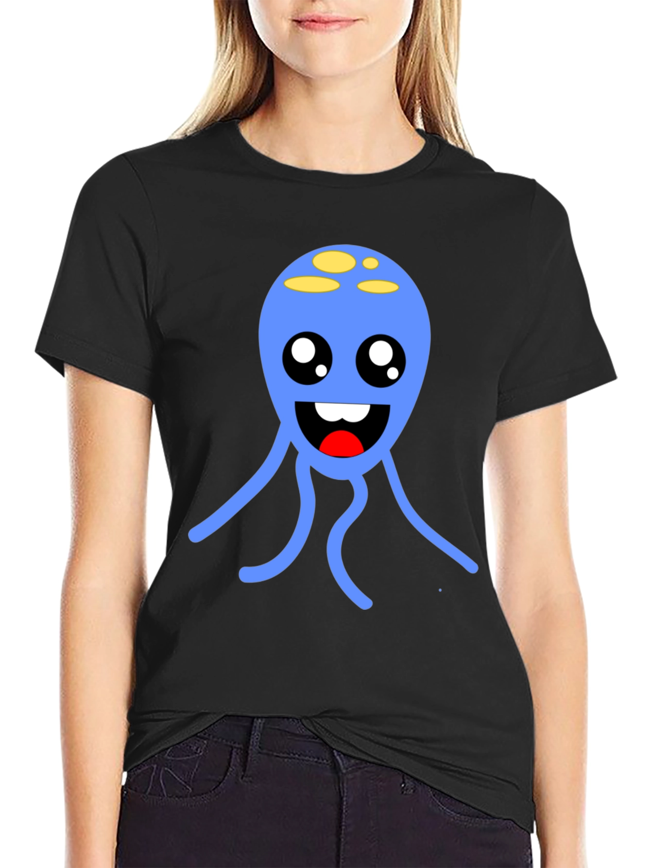 Cute Blue Alien T-Shirt - Soft Cotton Graphic Tee