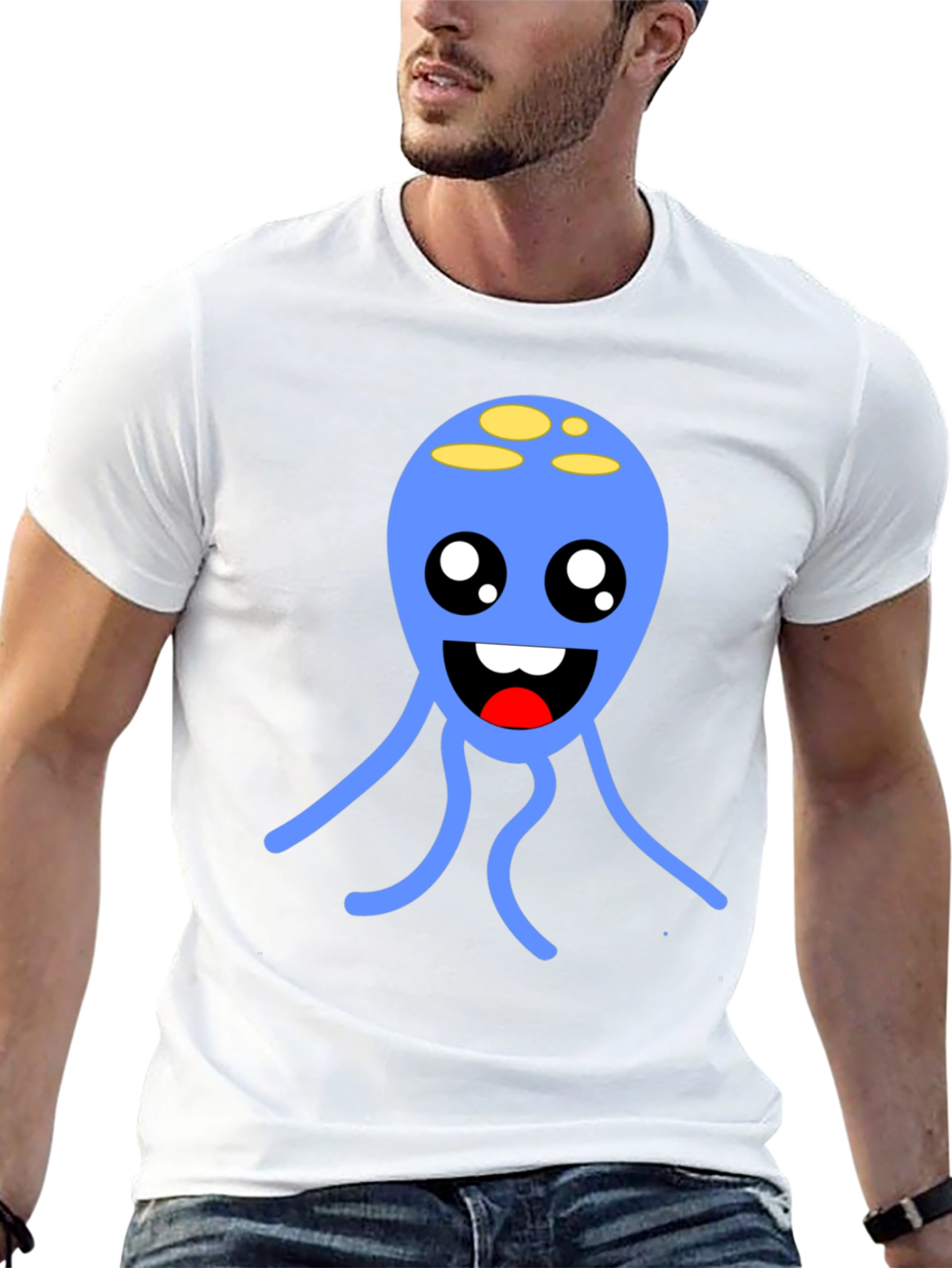 Cute Blue Alien T-Shirt - Soft Cotton Graphic Tee