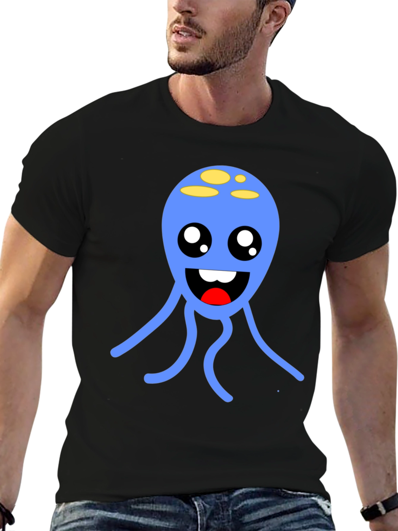 Cute Blue Alien T-Shirt - Soft Cotton Graphic Tee