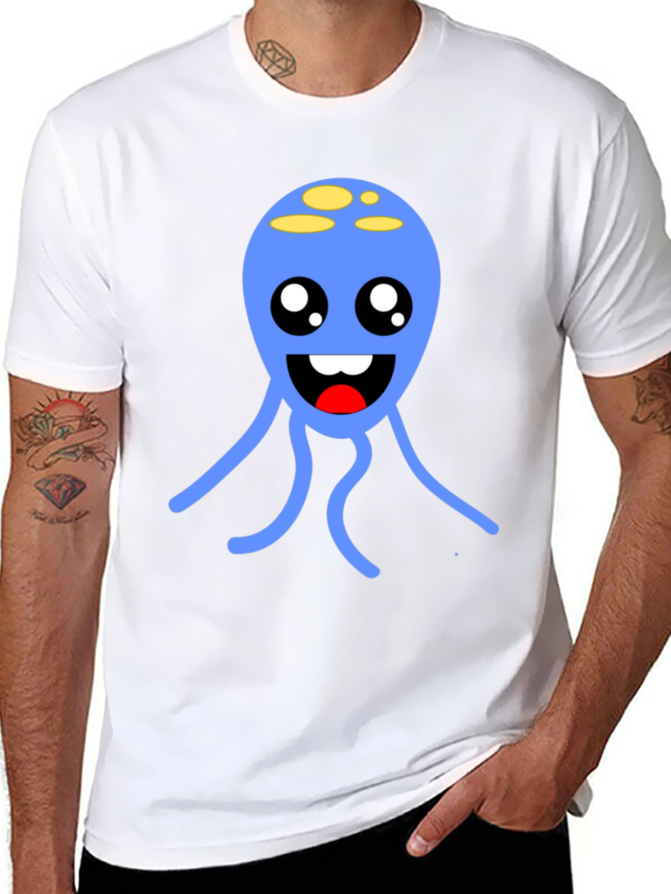 Cute Blue Alien T-Shirt - Soft Cotton Graphic Tee