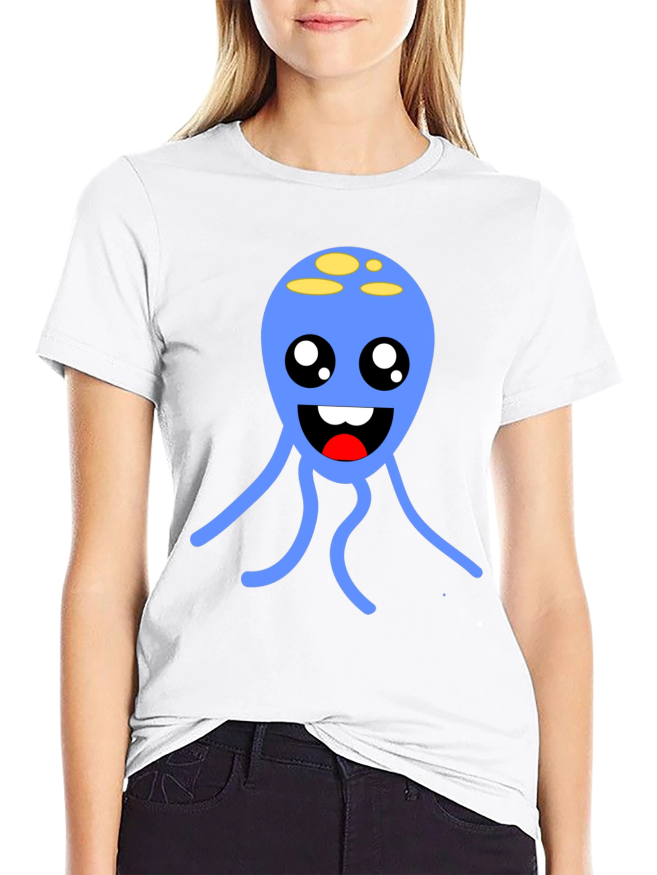 Cute Blue Alien T-Shirt - Soft Cotton Graphic Tee