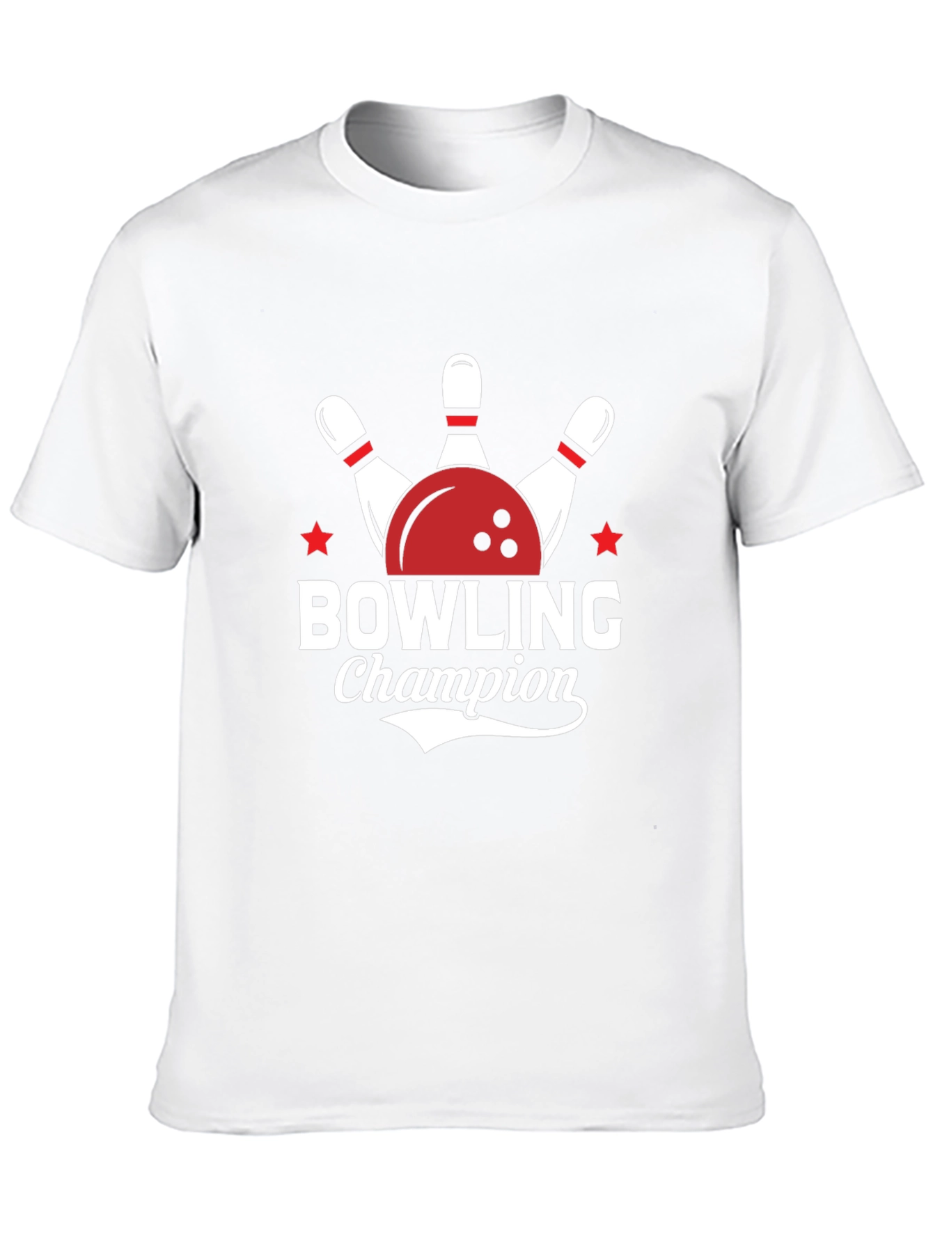 Bowling Champion Graphic Tee - Black Cotton T-Shirt