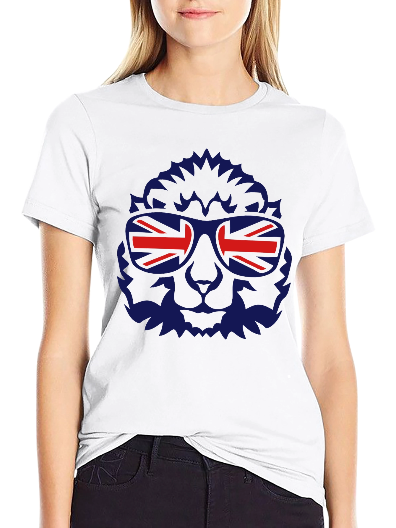 Lion UK Flag Sunglasses Graphic T-Shirt