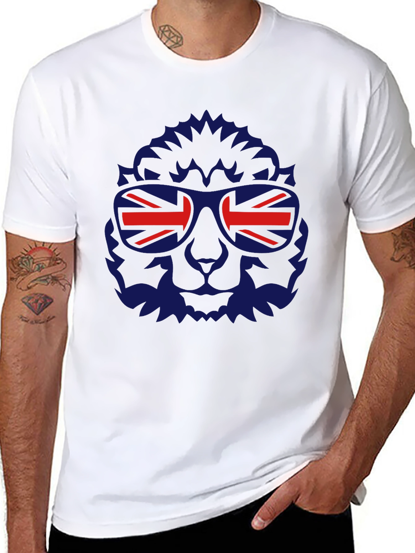 Lion UK Flag Sunglasses Graphic T-Shirt
