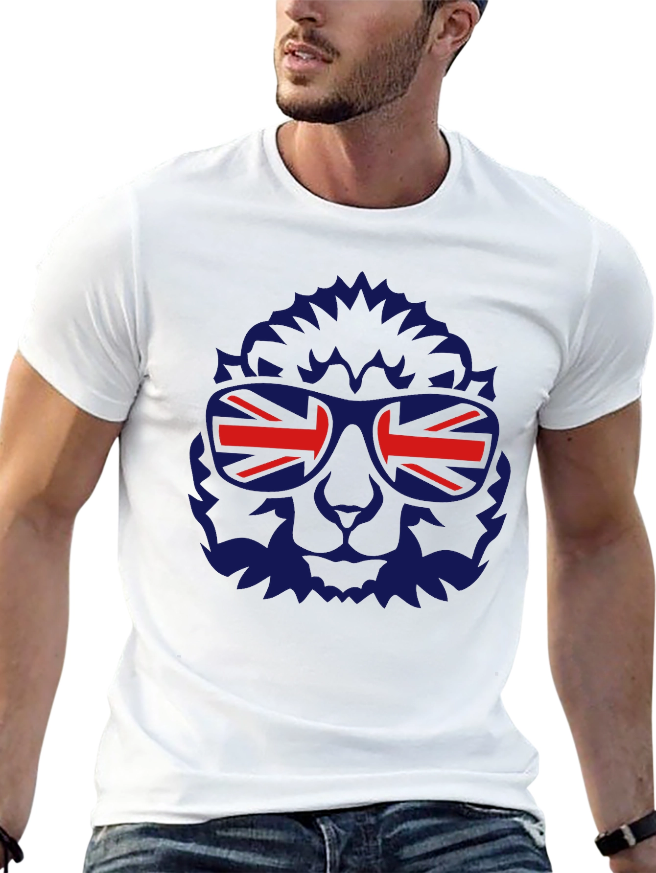 Lion UK Flag Sunglasses Graphic T-Shirt