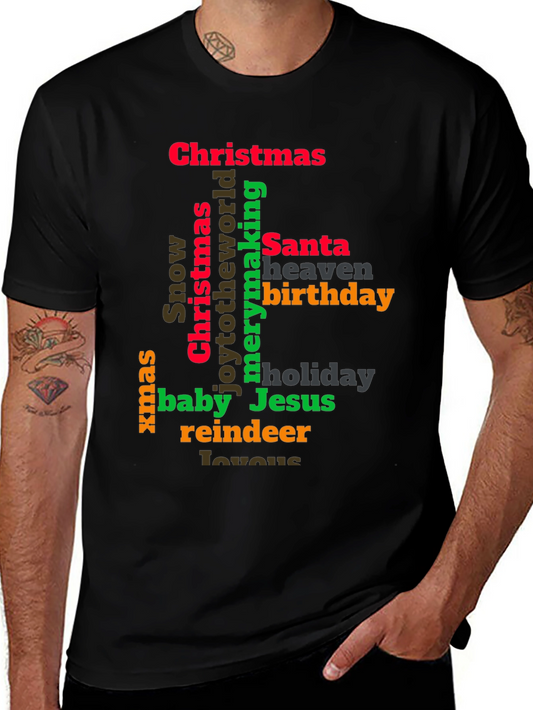 Festive Word Art T-Shirt: Christmas Holiday Cheer
