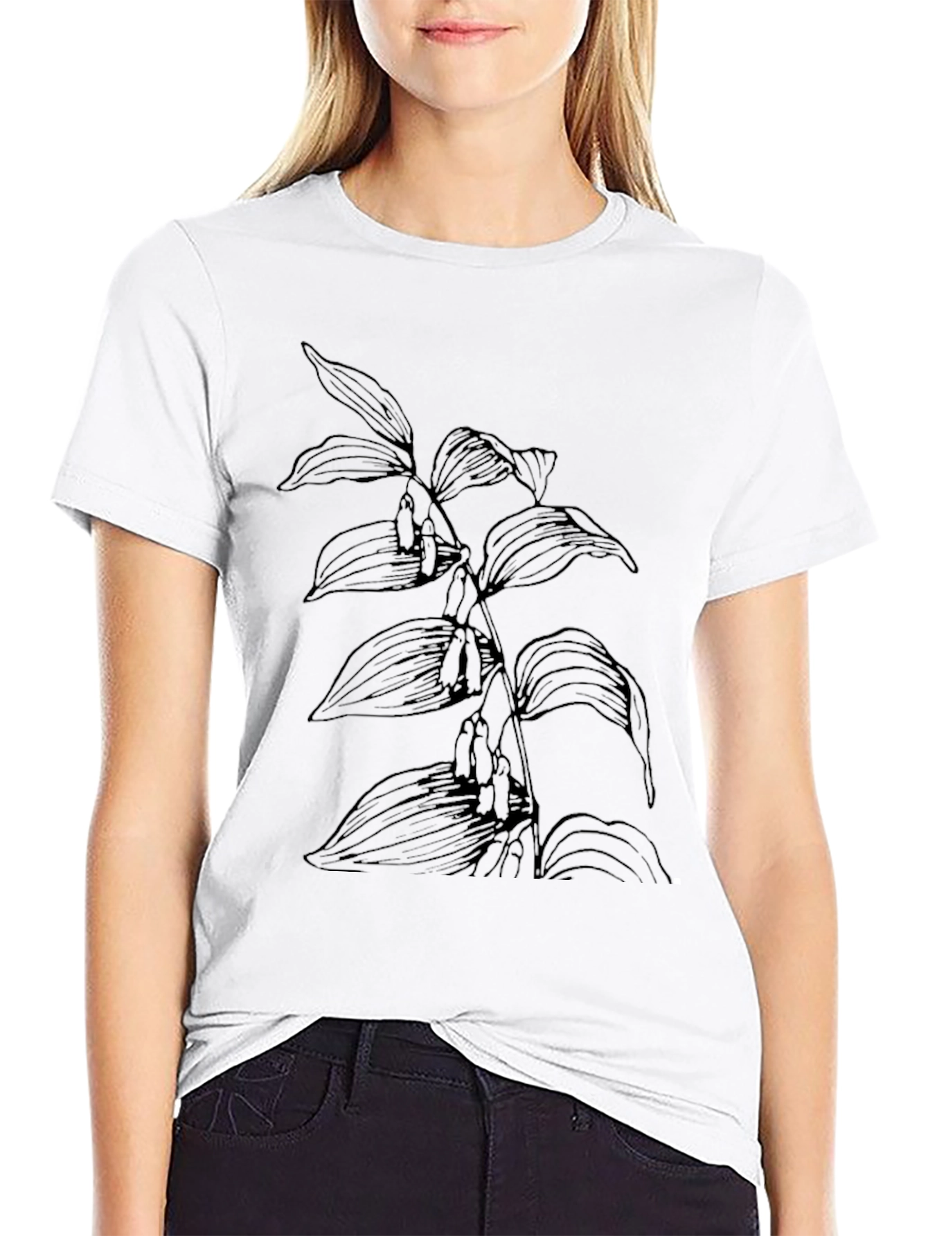 Botanical Graphic Black Tee