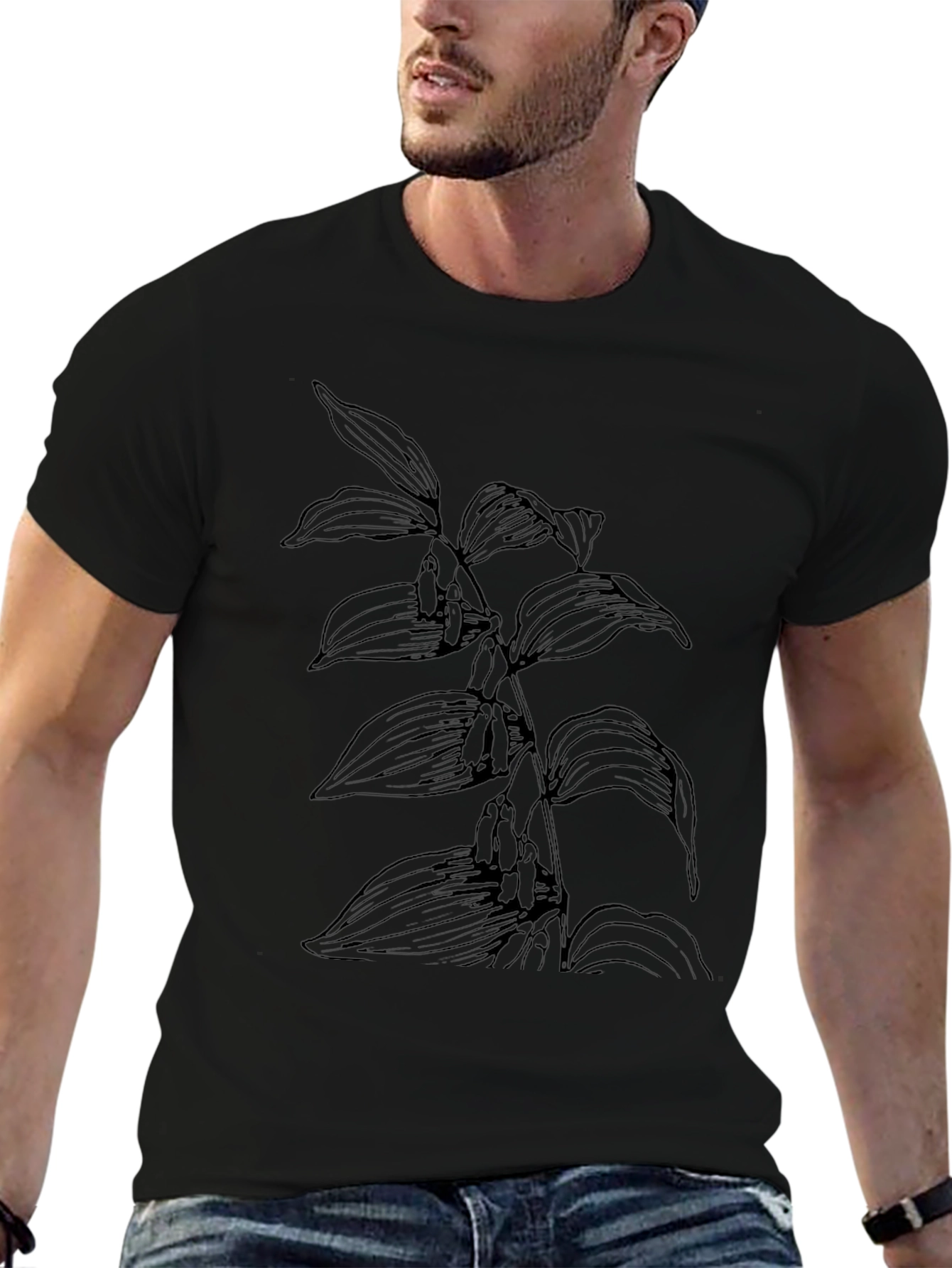 Botanical Graphic Black Tee