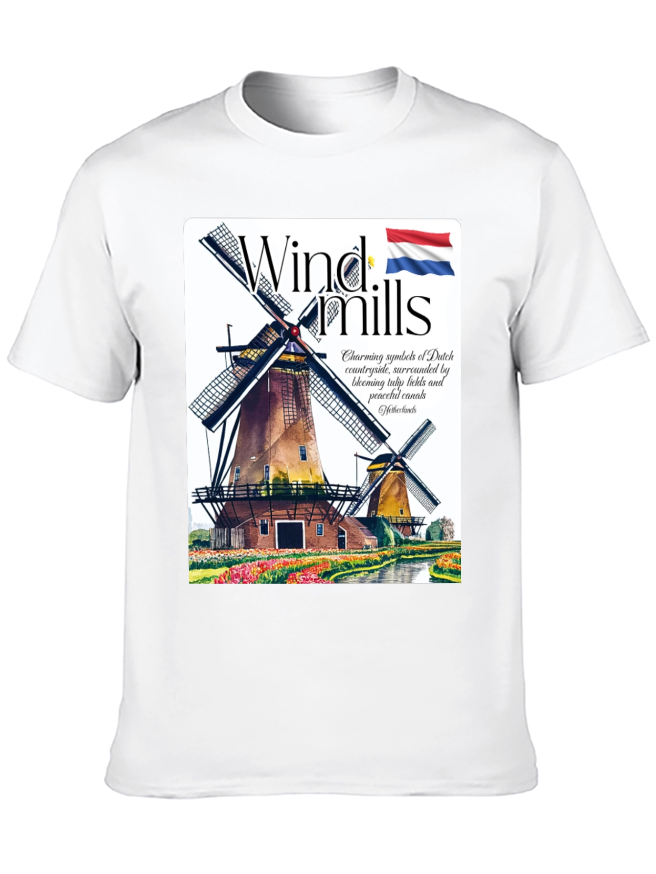 Netherlands Windmills Graphic T-Shirt