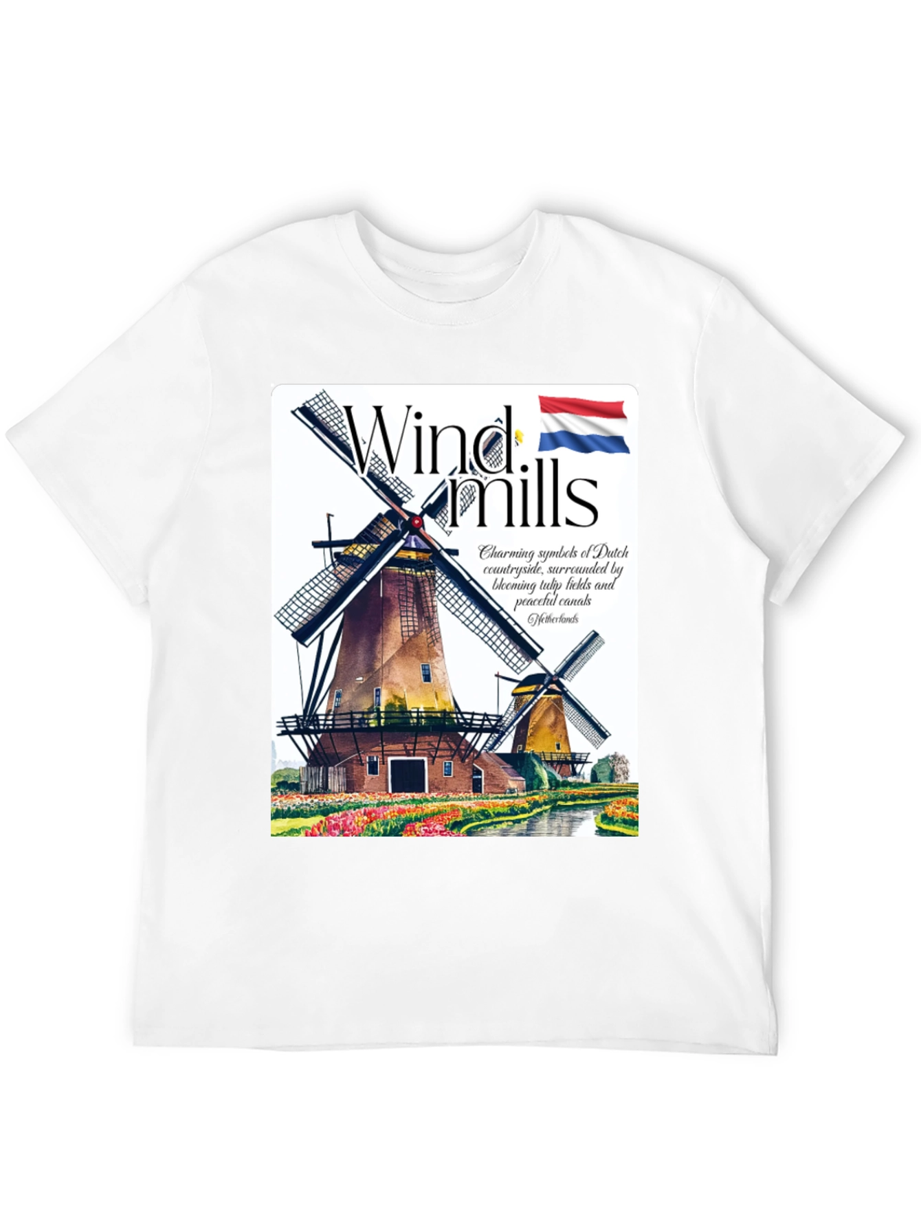 Netherlands Windmills Graphic T-Shirt