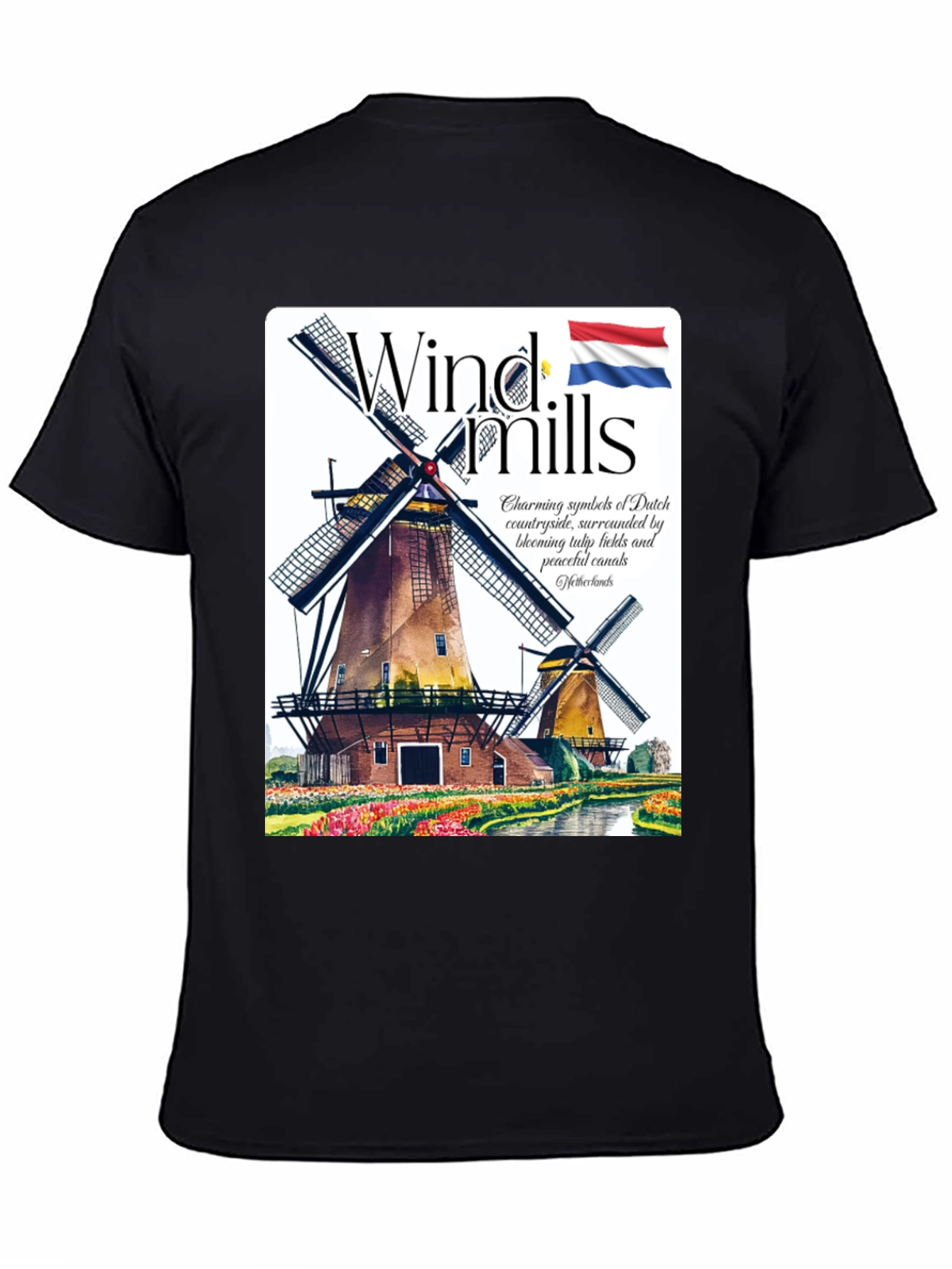 Netherlands Windmills Graphic T-Shirt