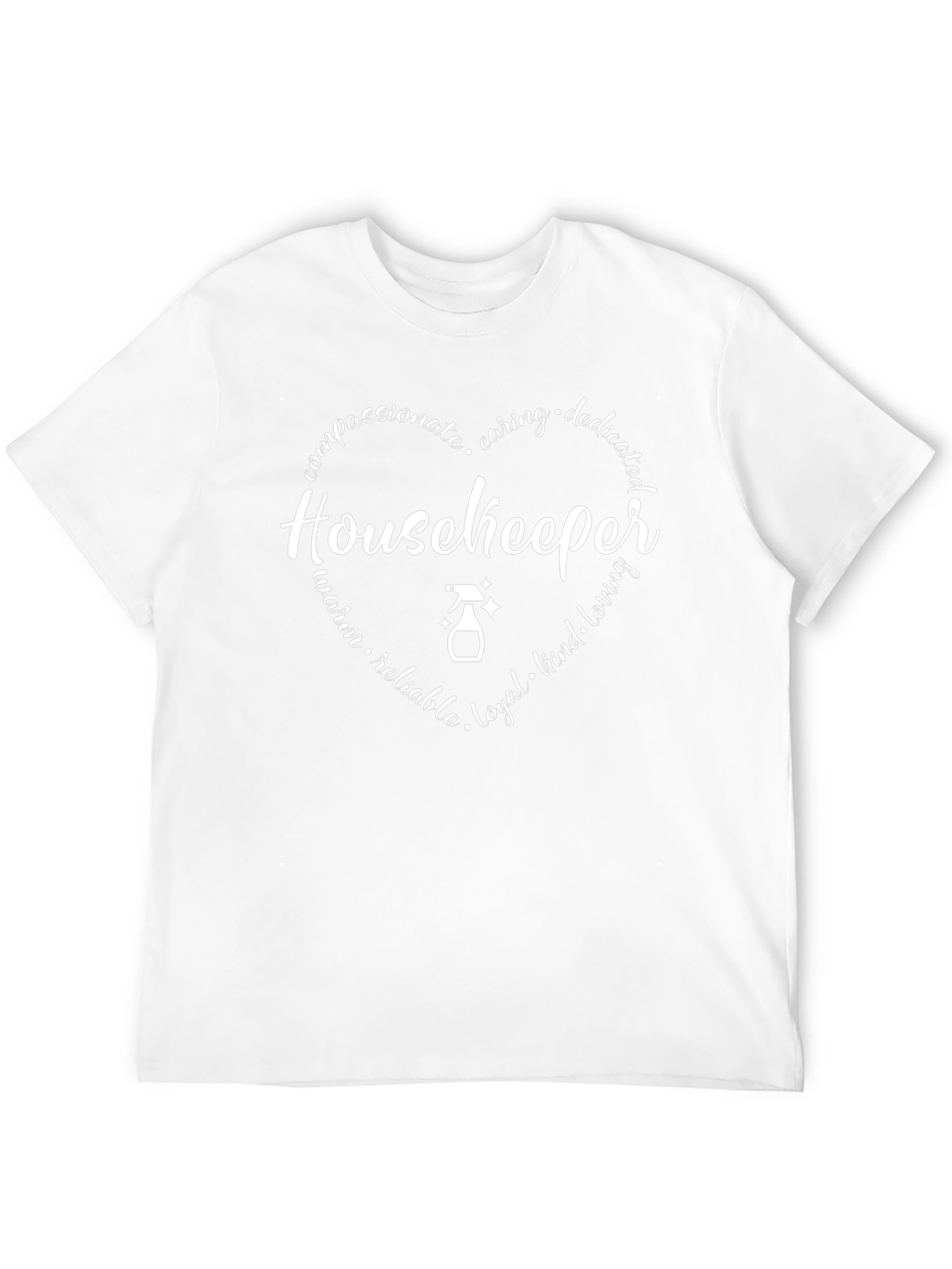Housekeeper Heart T-Shirt - Compassionate Caring & Dedicated