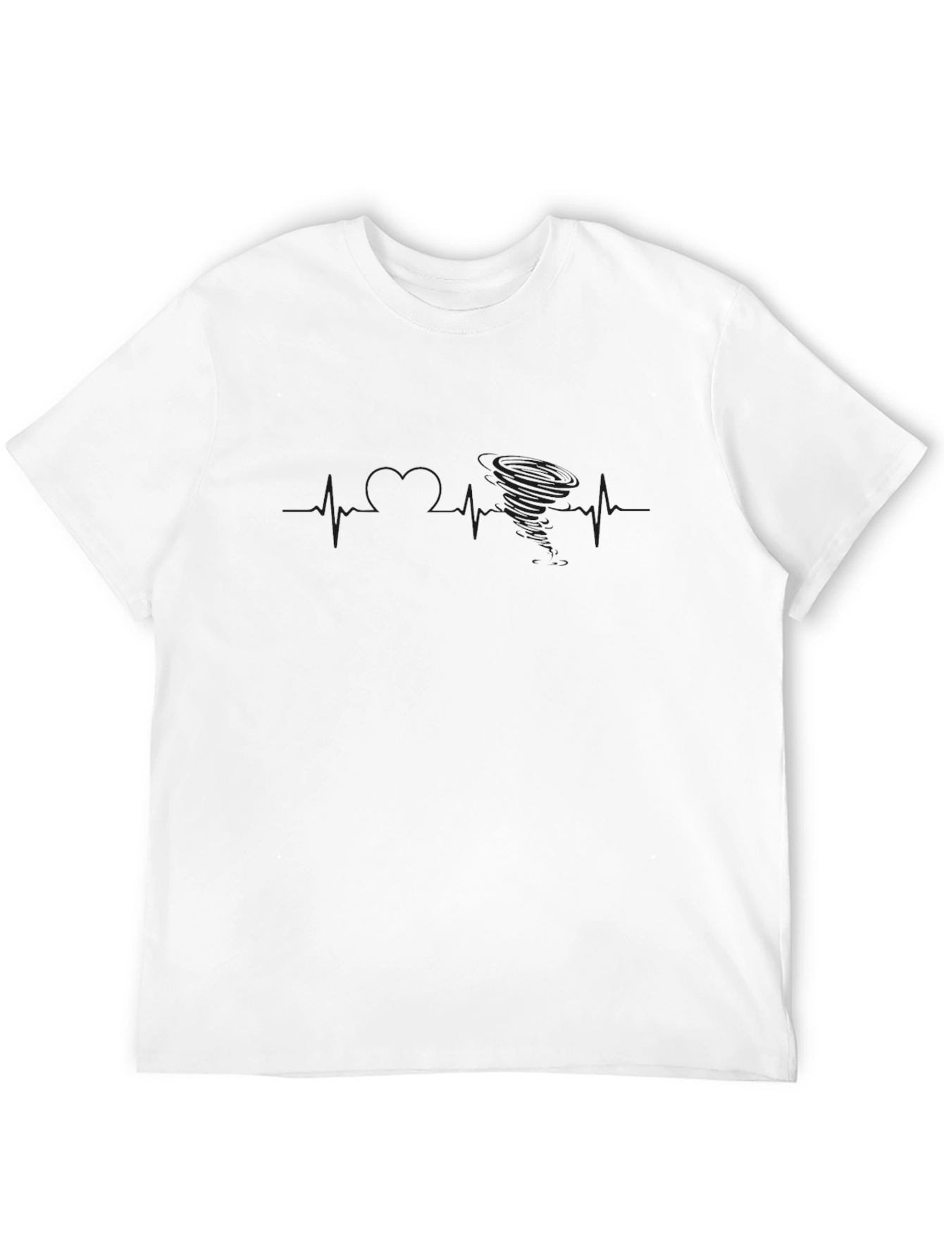 Mens Black Graphic Tee - Tornado Heartbeat