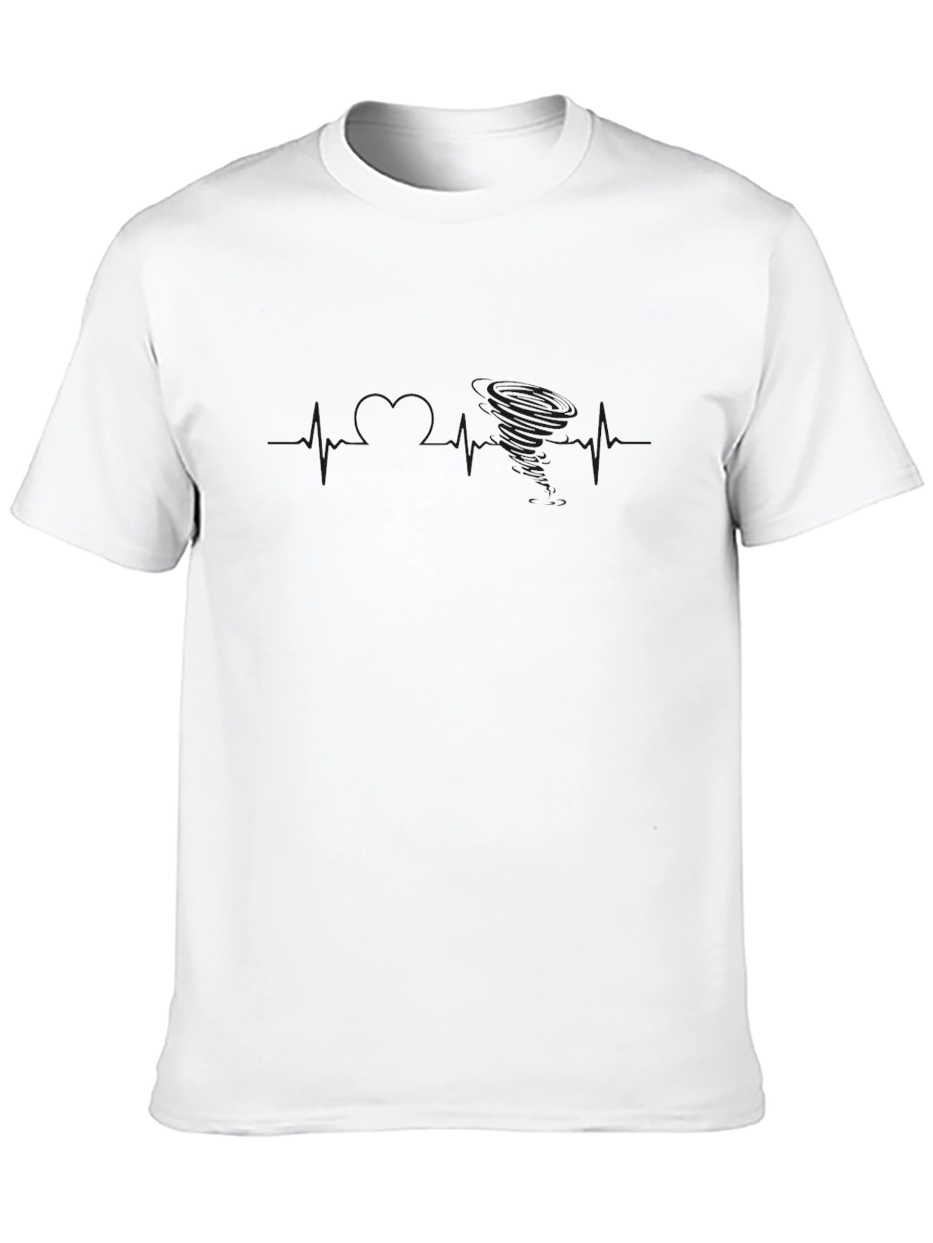 Mens Black Graphic Tee - Tornado Heartbeat