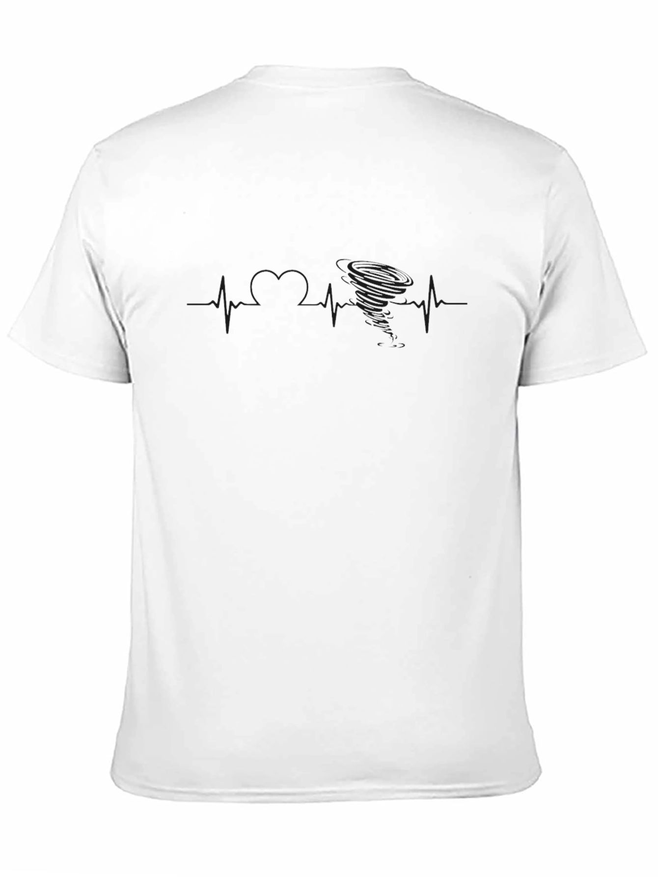 Mens Black Graphic Tee - Tornado Heartbeat