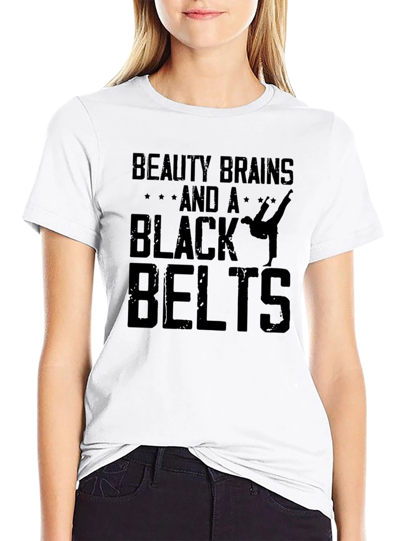 Beauty Brains and a Black Belt T-Shirt - Unisex