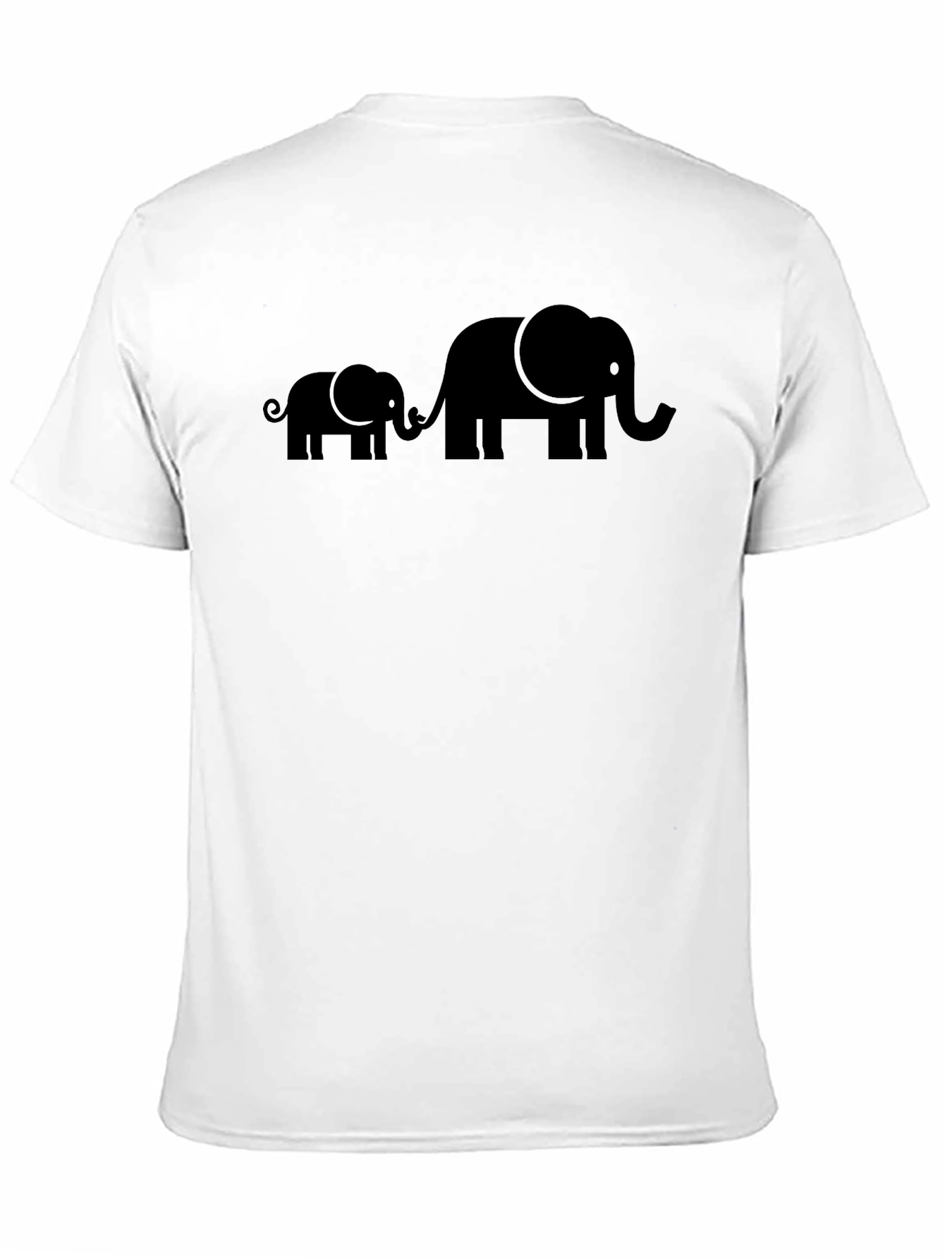 Elephant Family Graphic Tee - Black Cotton