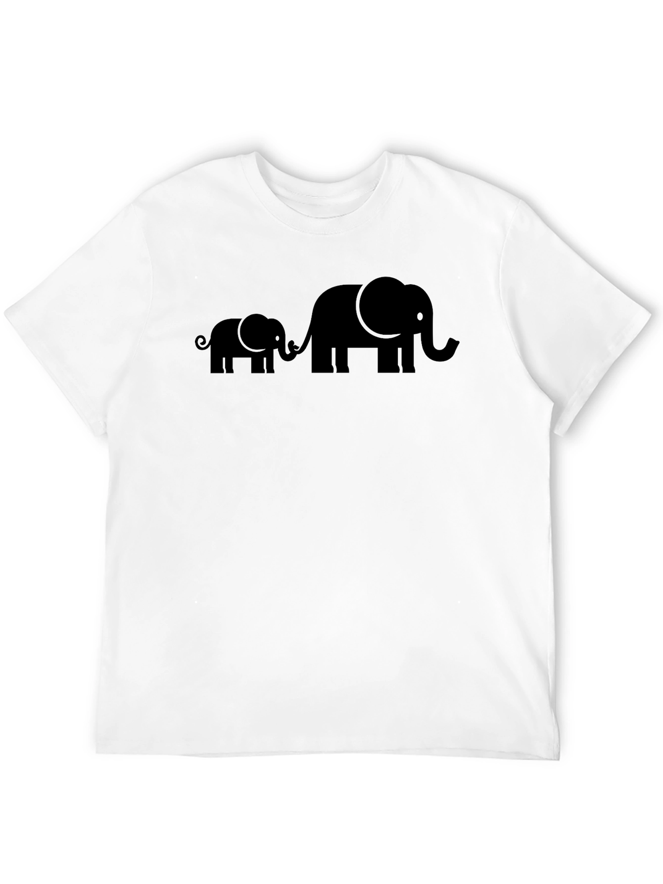 Elephant Family Graphic Tee - Black Cotton