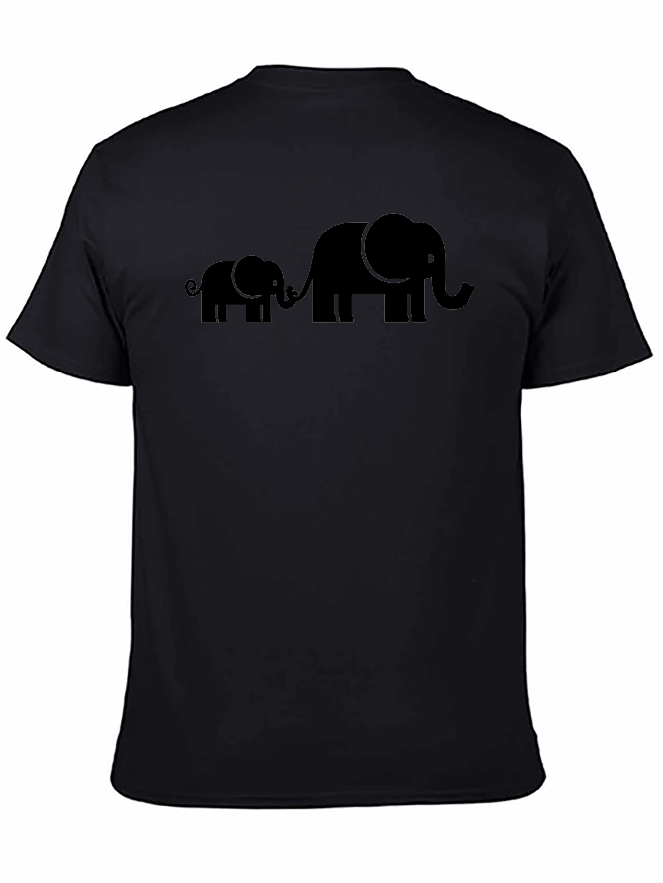 Elephant Family Graphic Tee - Black Cotton