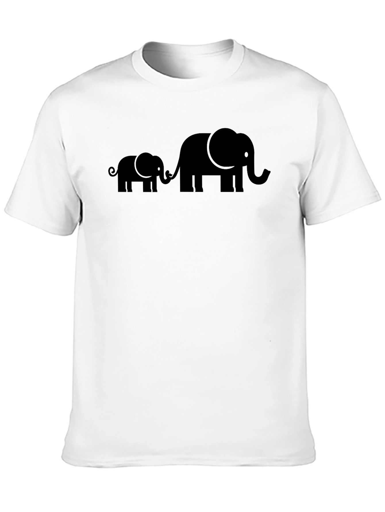 Elephant Family Graphic Tee - Black Cotton