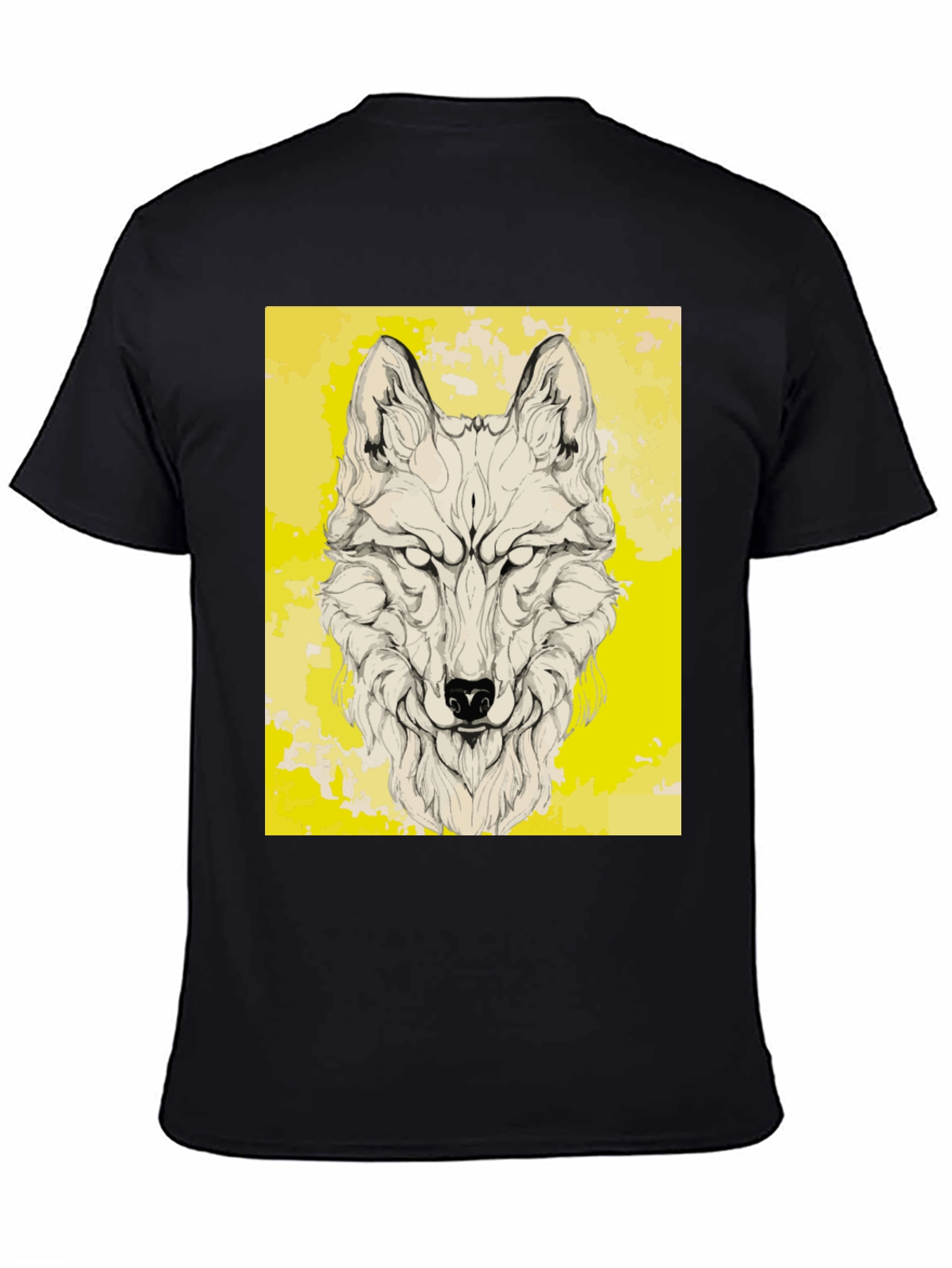 Wolf Graphic Print Black T-Shirt