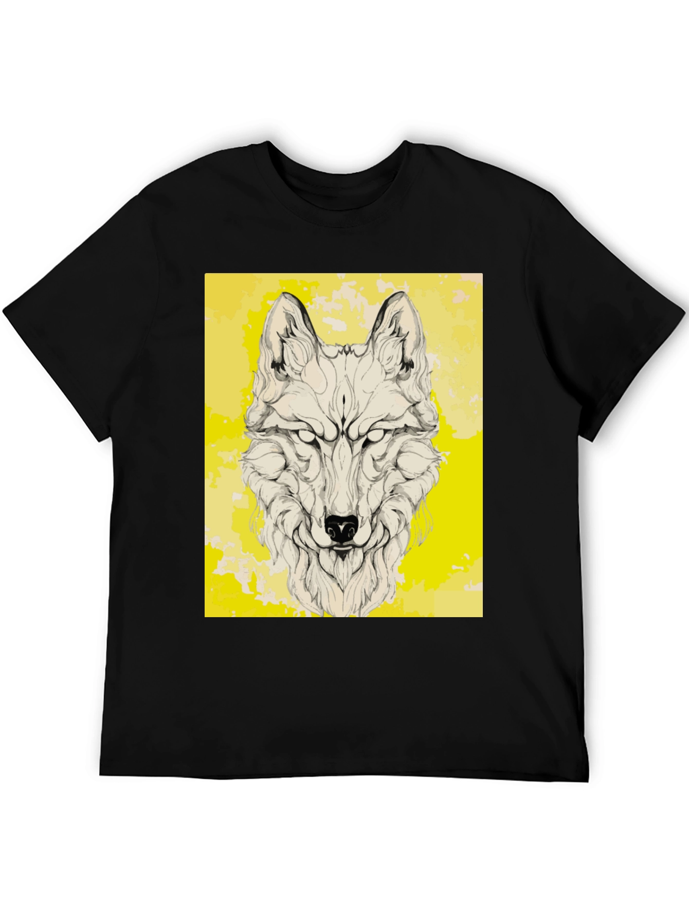 Wolf Graphic Print Black T-Shirt