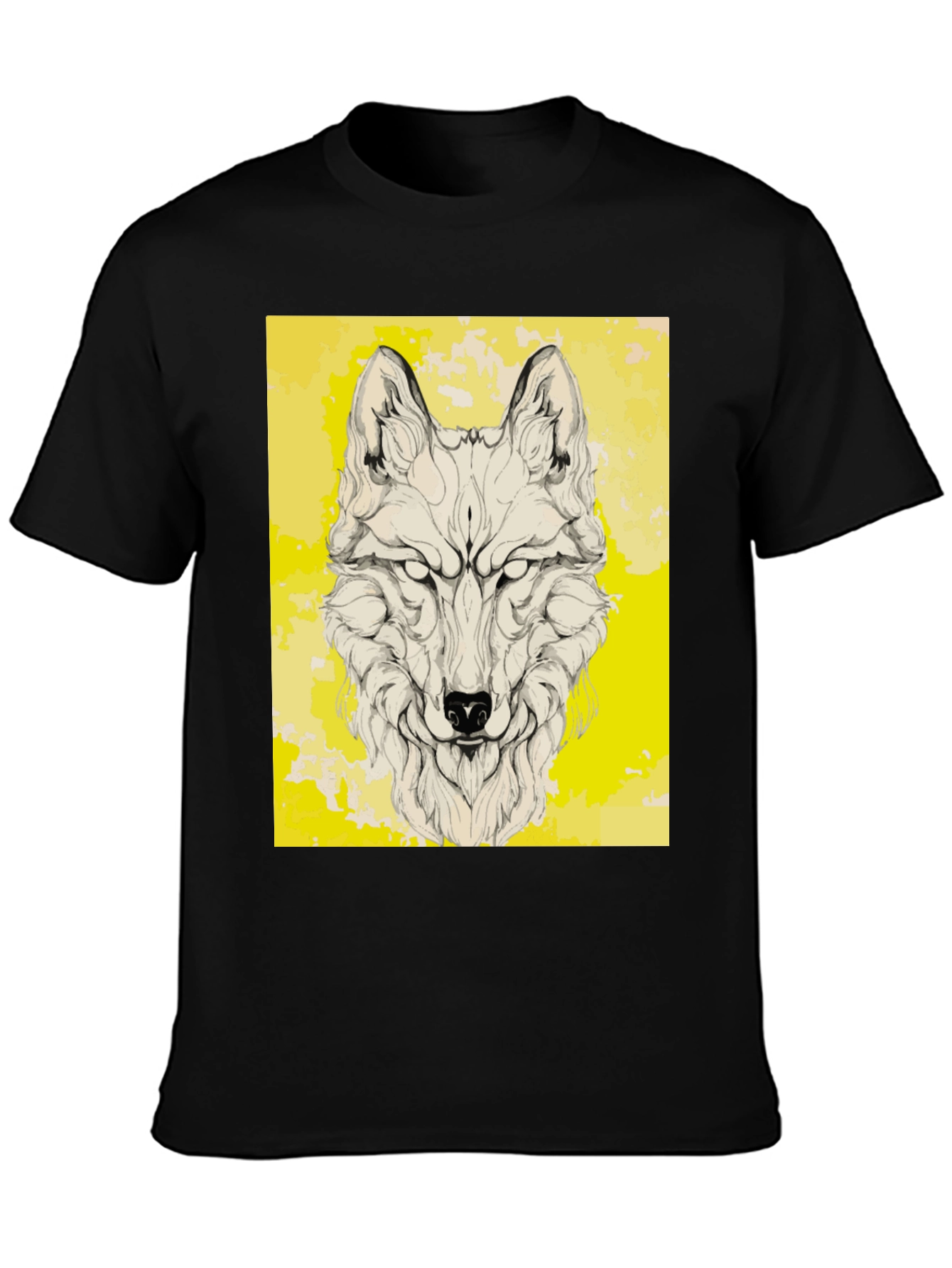 Wolf Graphic Print Black T-Shirt