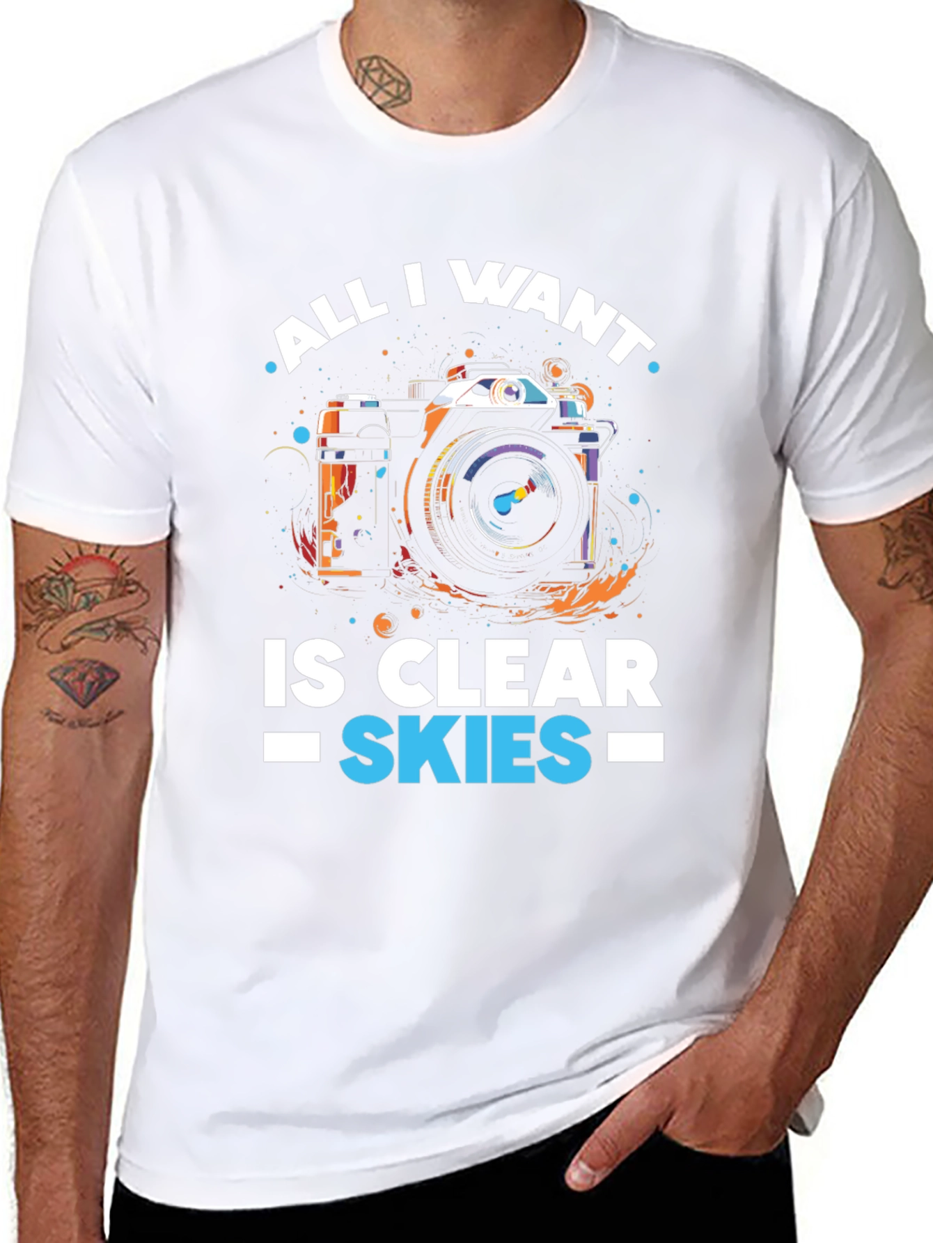 Clear Skies Camera Graphic T-Shirt