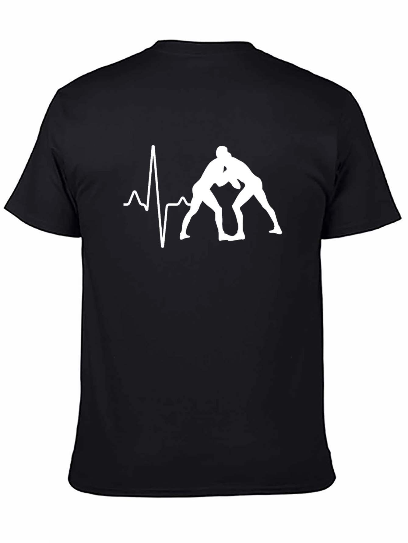Wrestling Heartbeat T-Shirt - Black