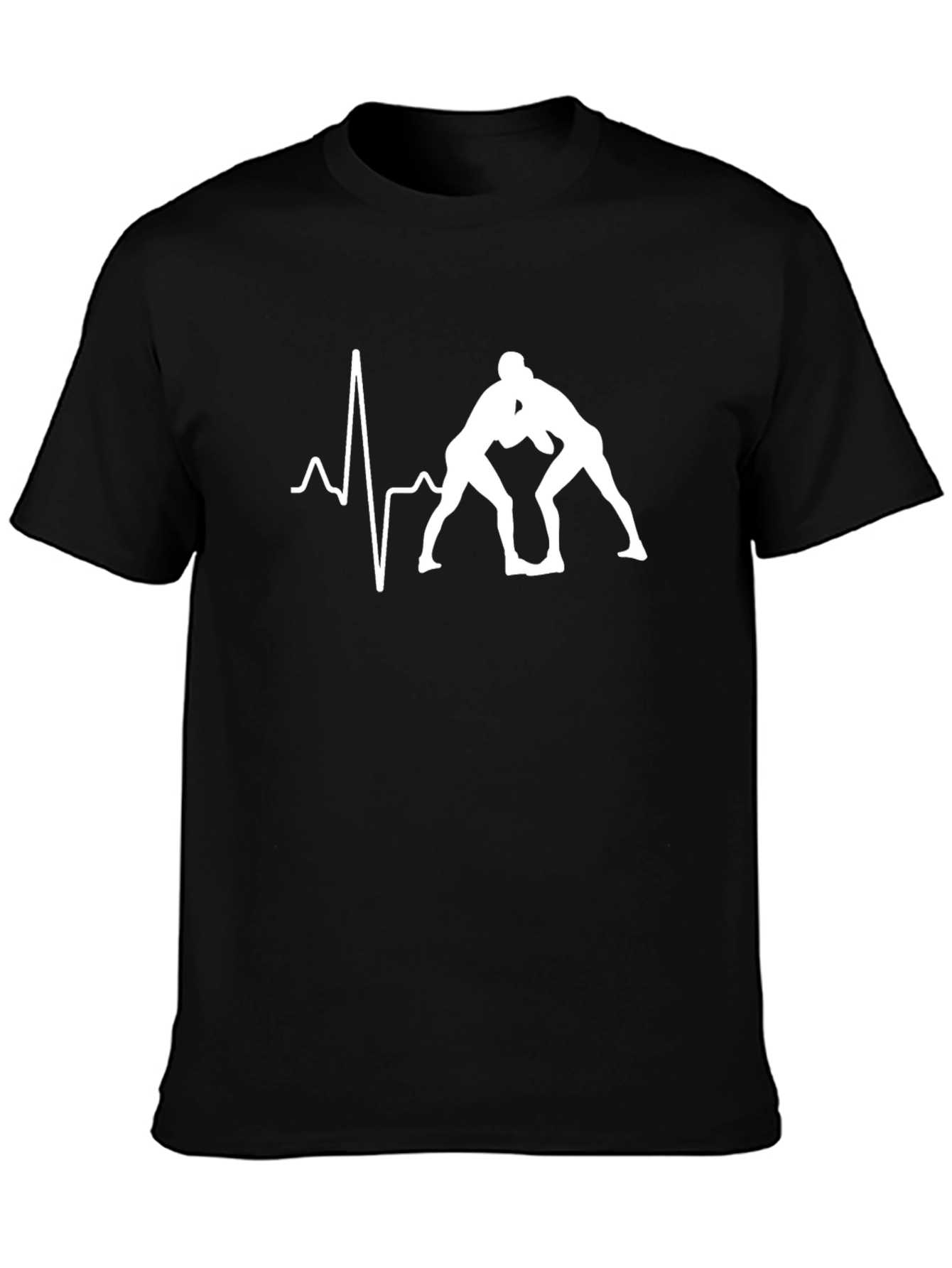 Wrestling Heartbeat T-Shirt - Black